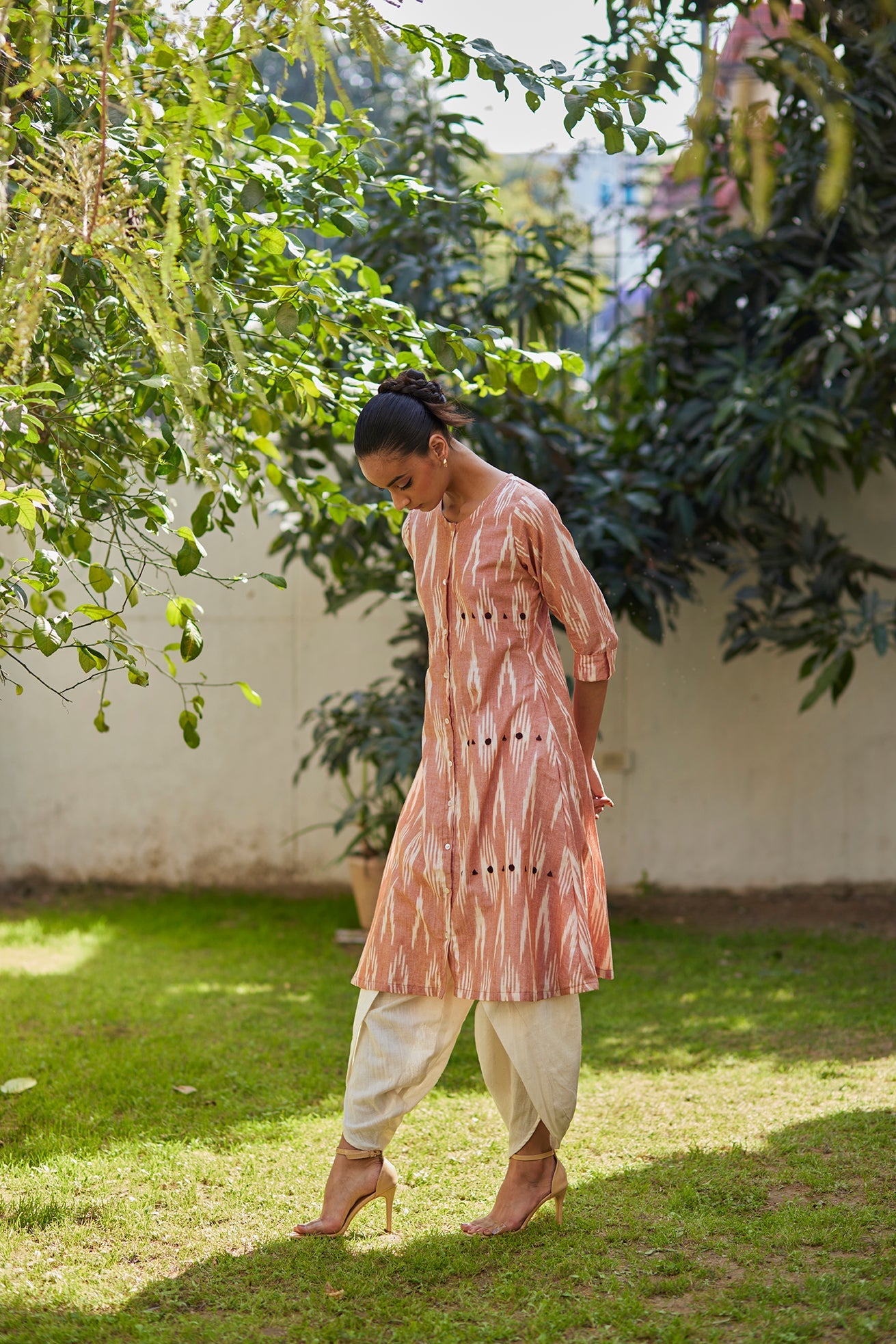 Phases of the moon ikat Kurta with Dhoti