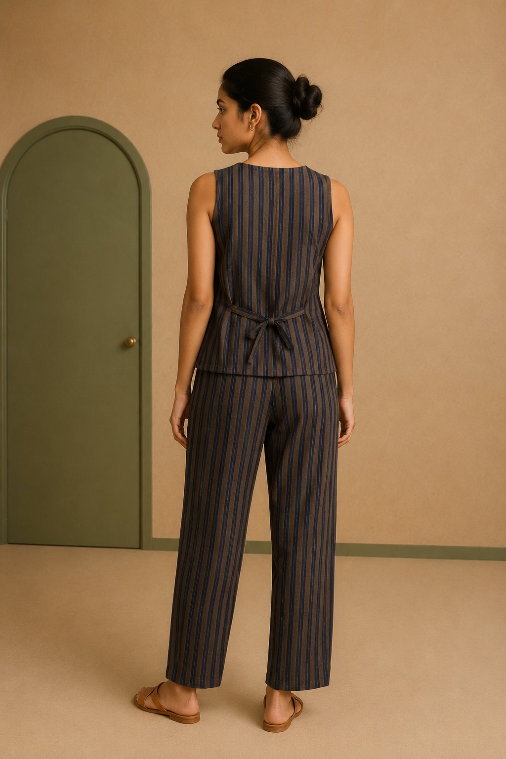 Blue Cotton Dobby Co-ord Set