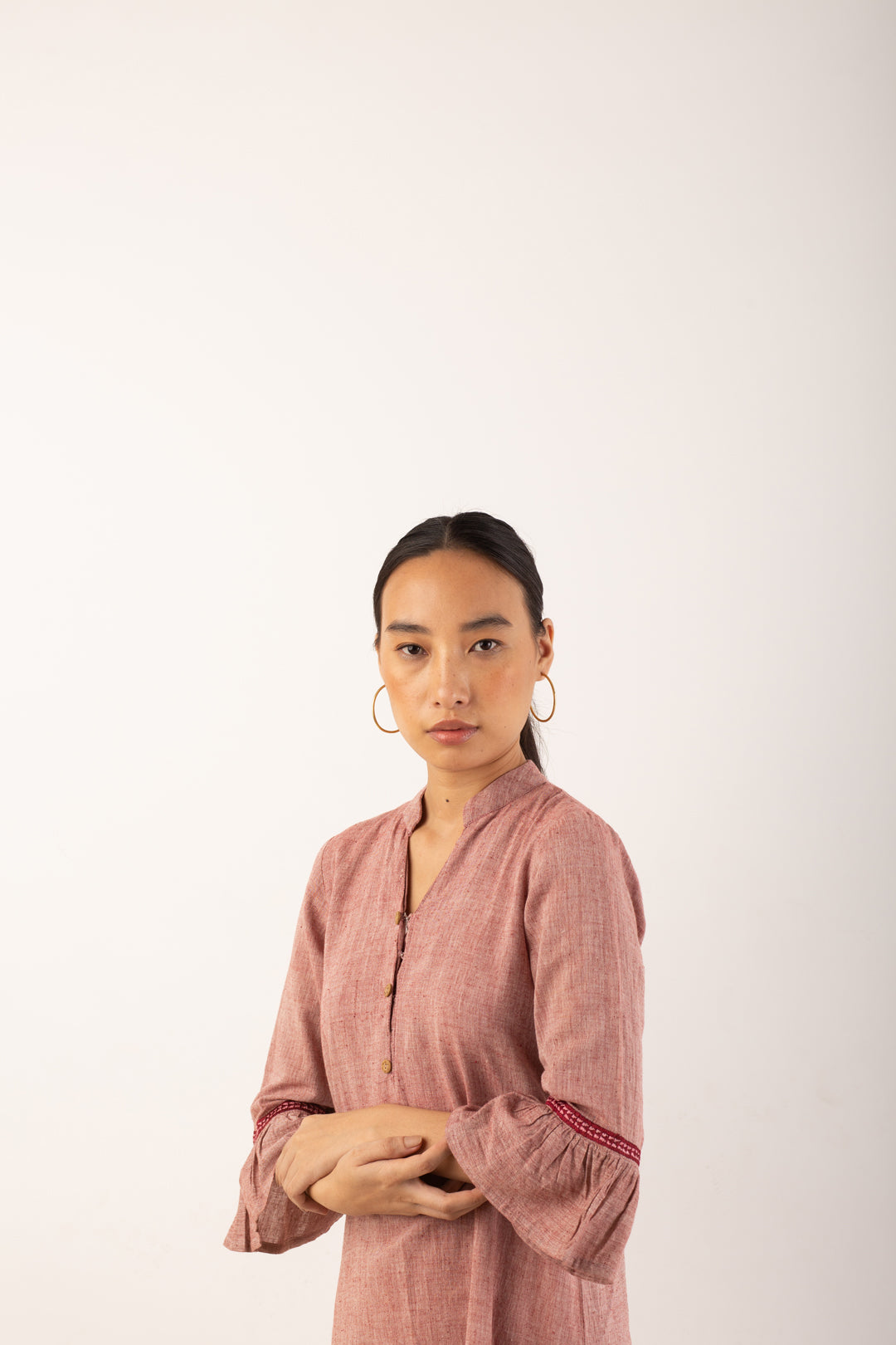 Shift Dress with Intricate Sleeves