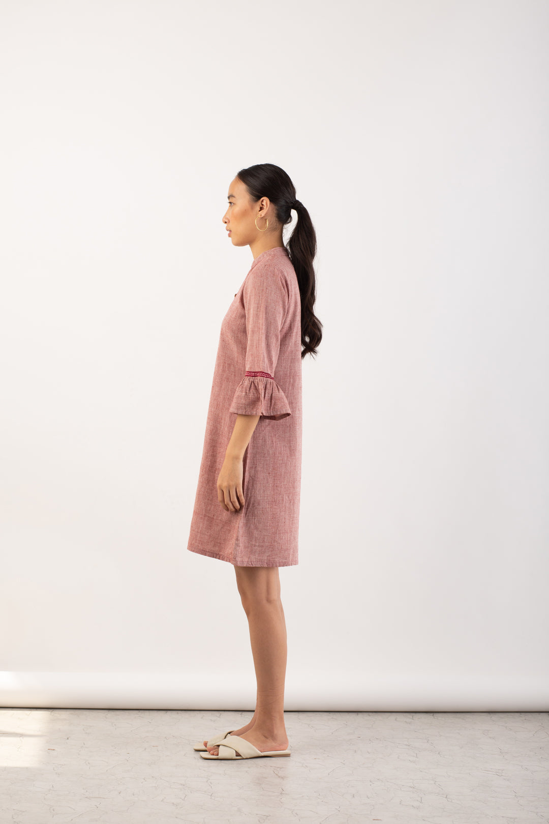 Shift Dress with Intricate Sleeves
