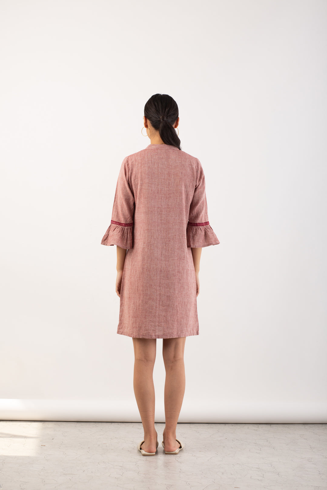 Shift Dress with Intricate Sleeves