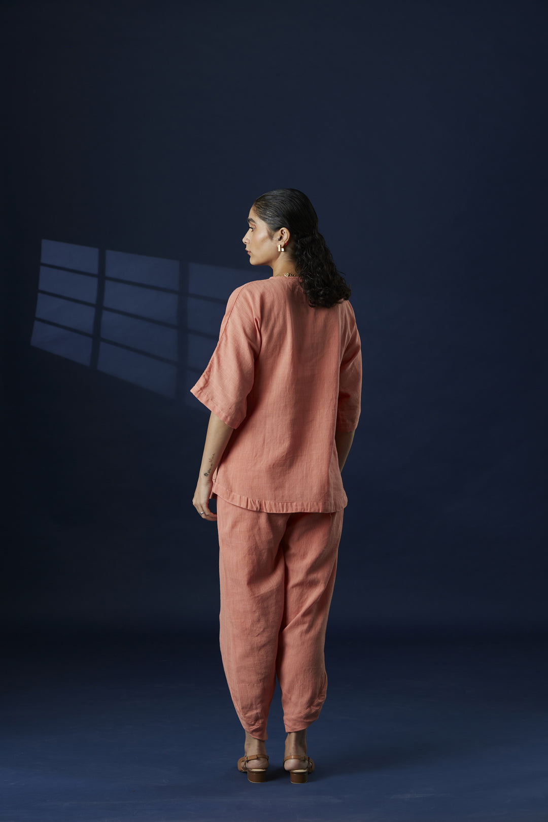 Peach Khaddar Cotton Kurta