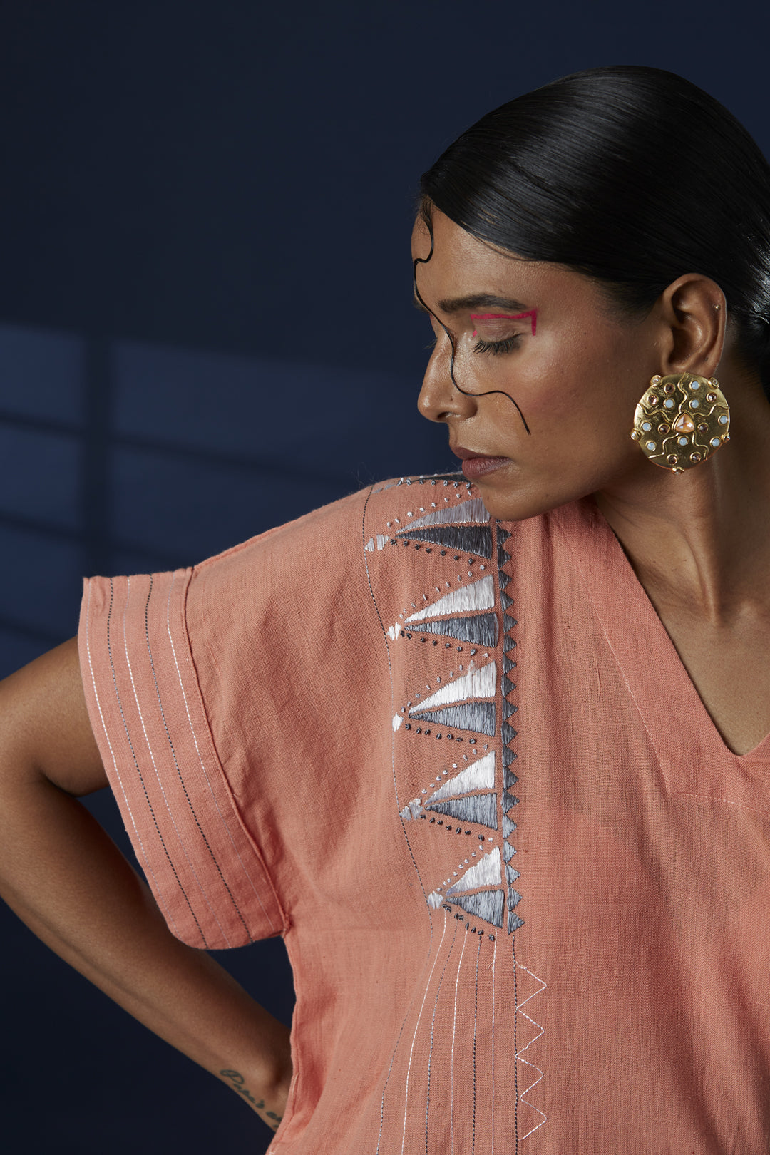 Trikon Kaftan Dress – Peach