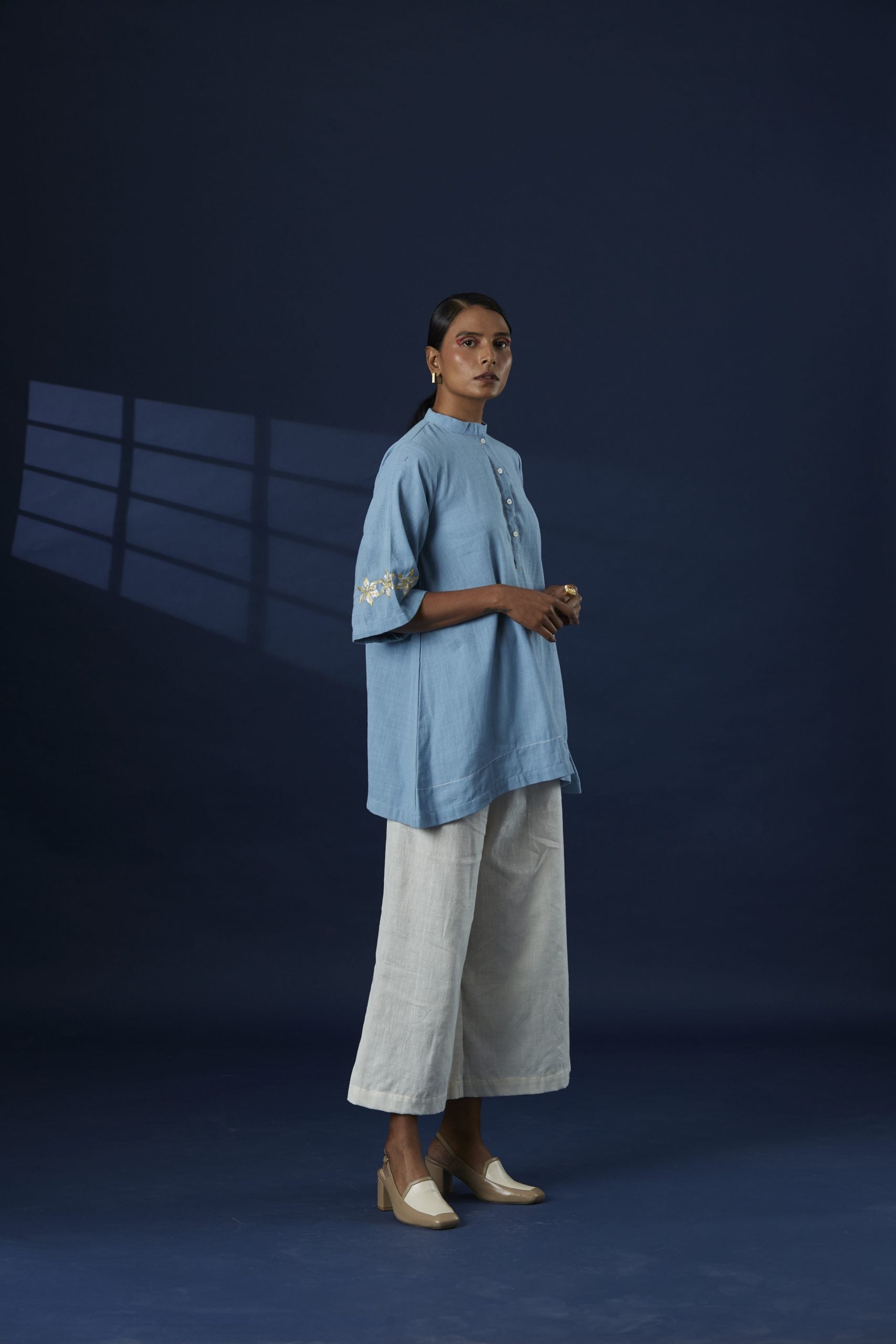 White Khaddar Cotton kurta Co-ord Set