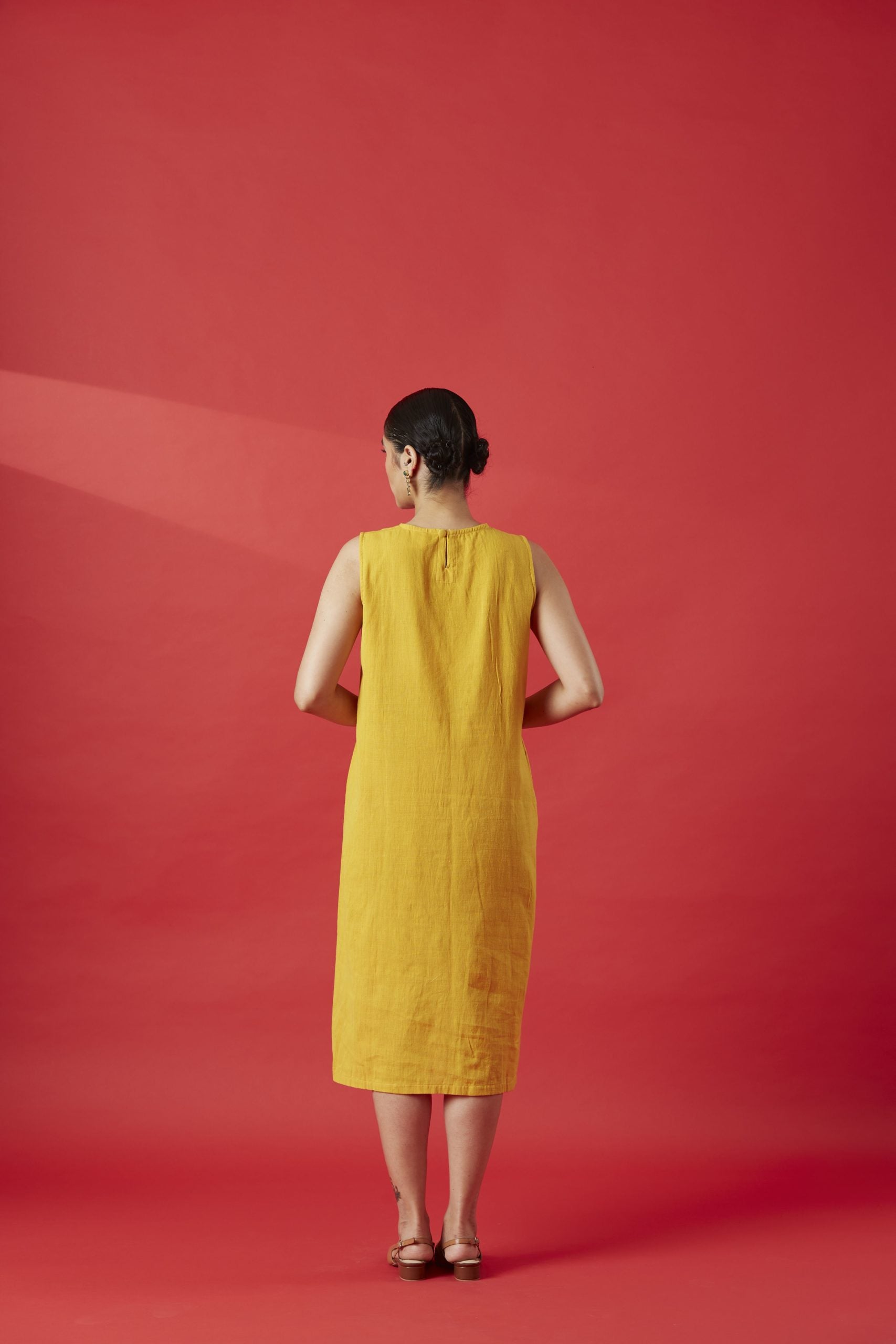 Hand-Embroidered Cotton Shift Dress