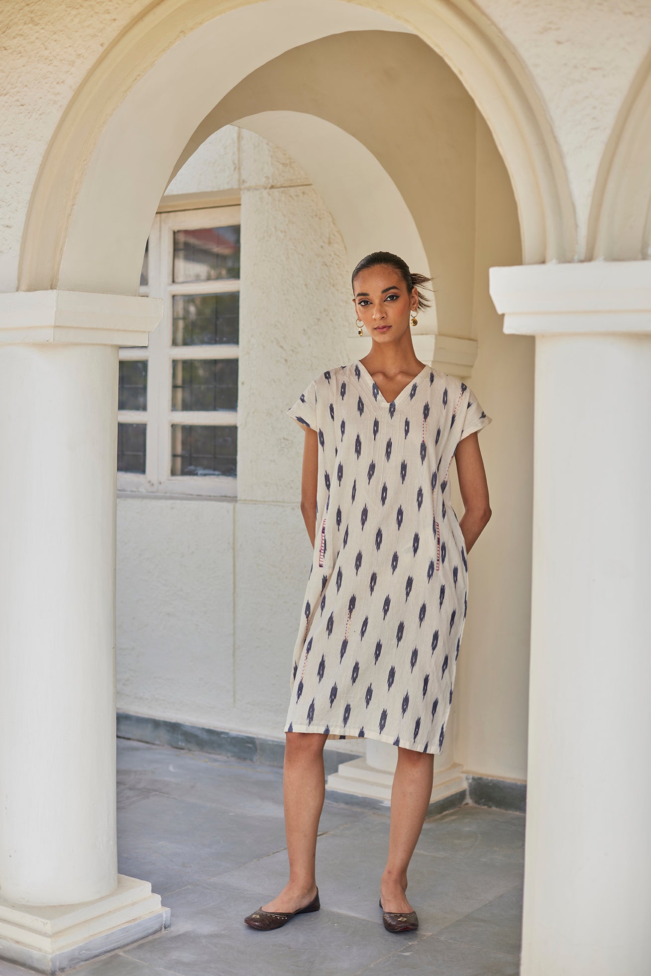 Blue Ikat Kaftan