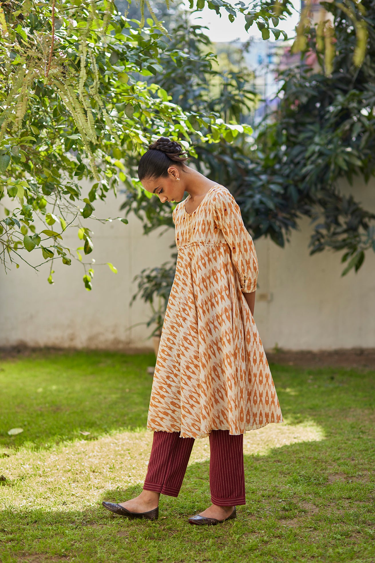 Mustard Ikat Kurta