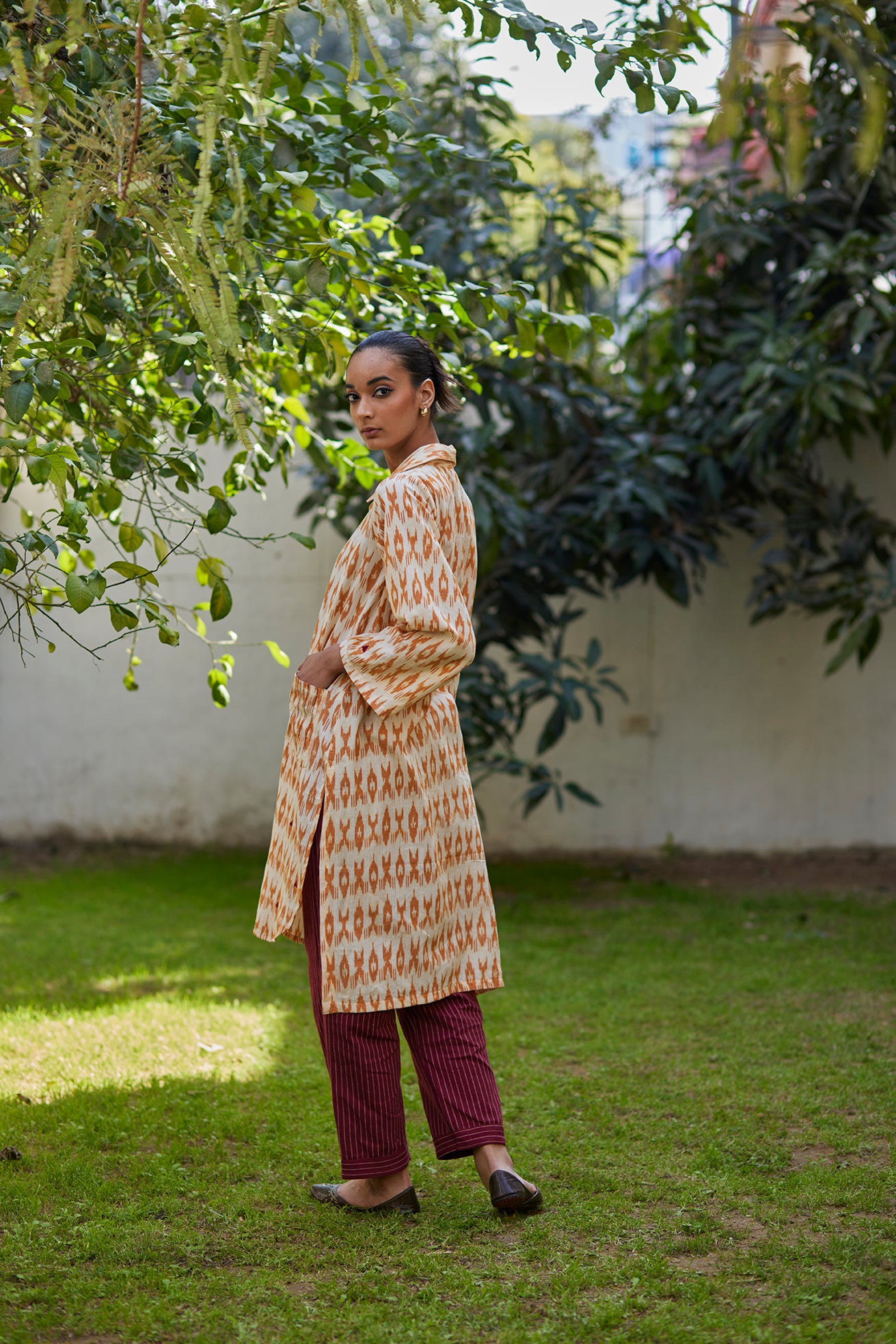 Ikat Handwoven Mustard Kurta