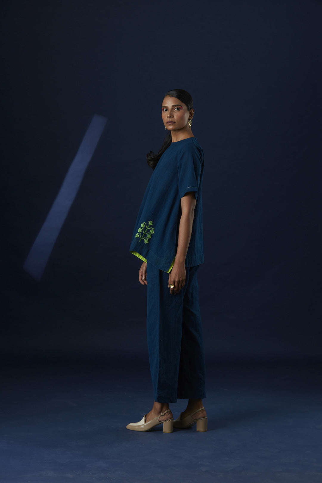 Indigo Flared Top