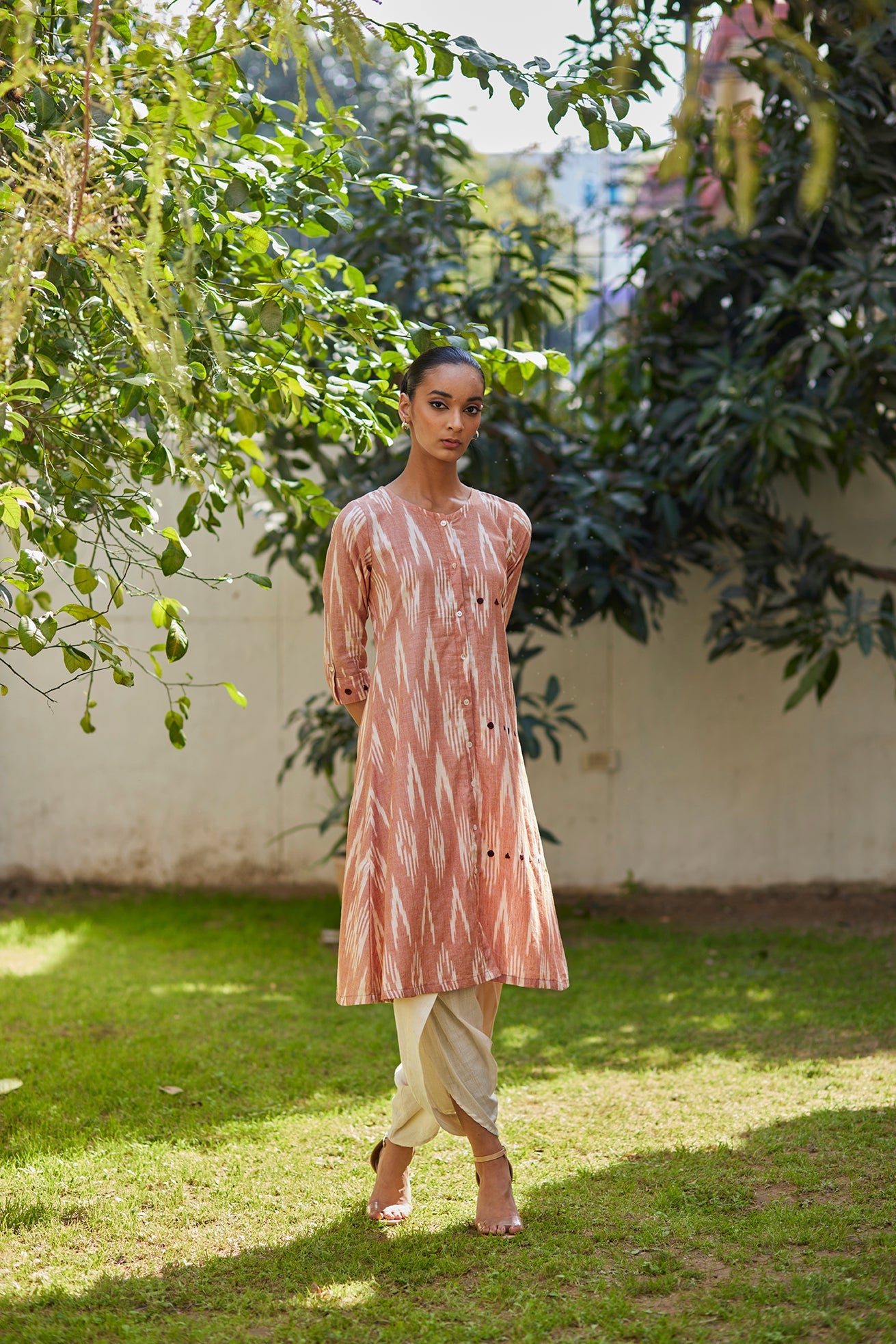 Phases of the moon ikat Kurta with Dhoti