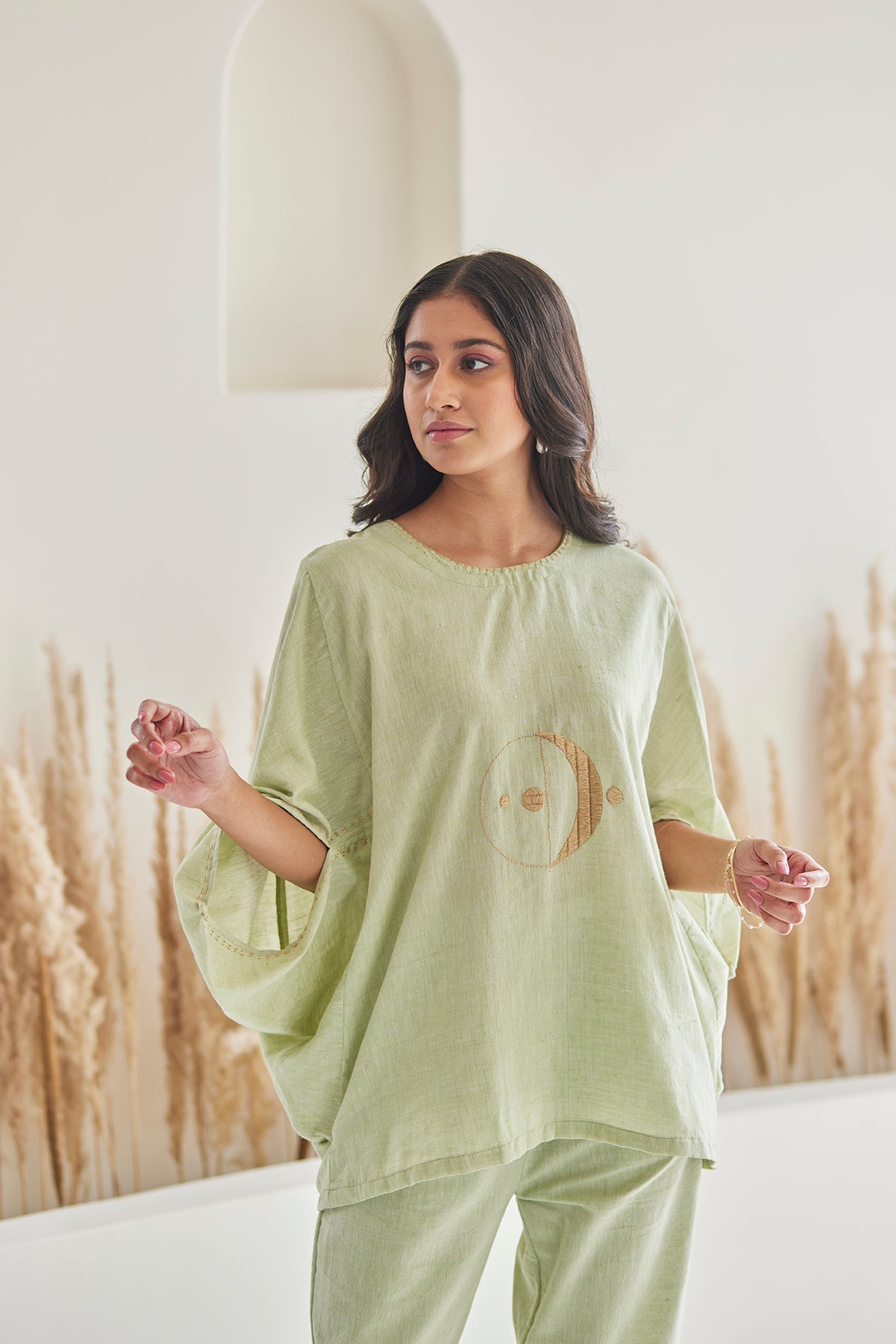 Pista Green Relaxed Fit Top with Pants