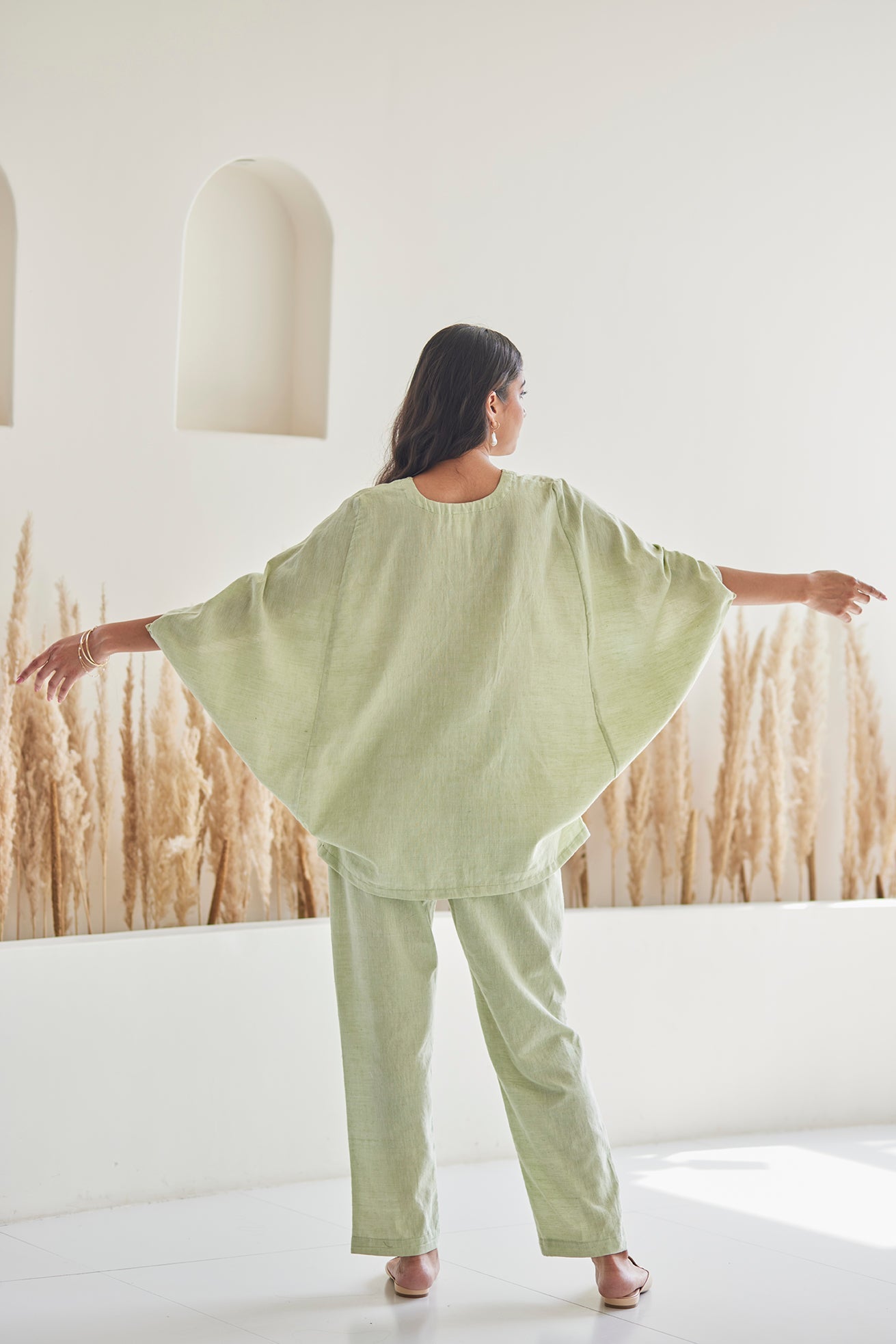 Pista Green Relaxed Fit Top with Pants