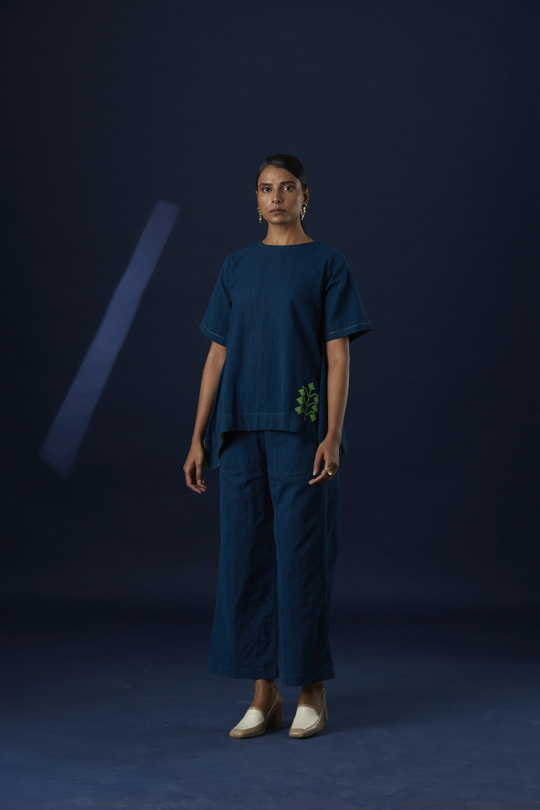 Indigo Flared Top