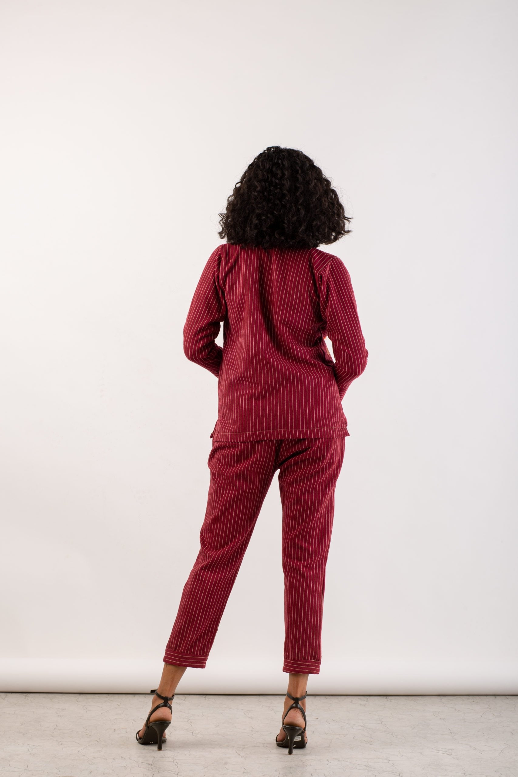 Aab Handwoven Recycled Cotton Pants Red