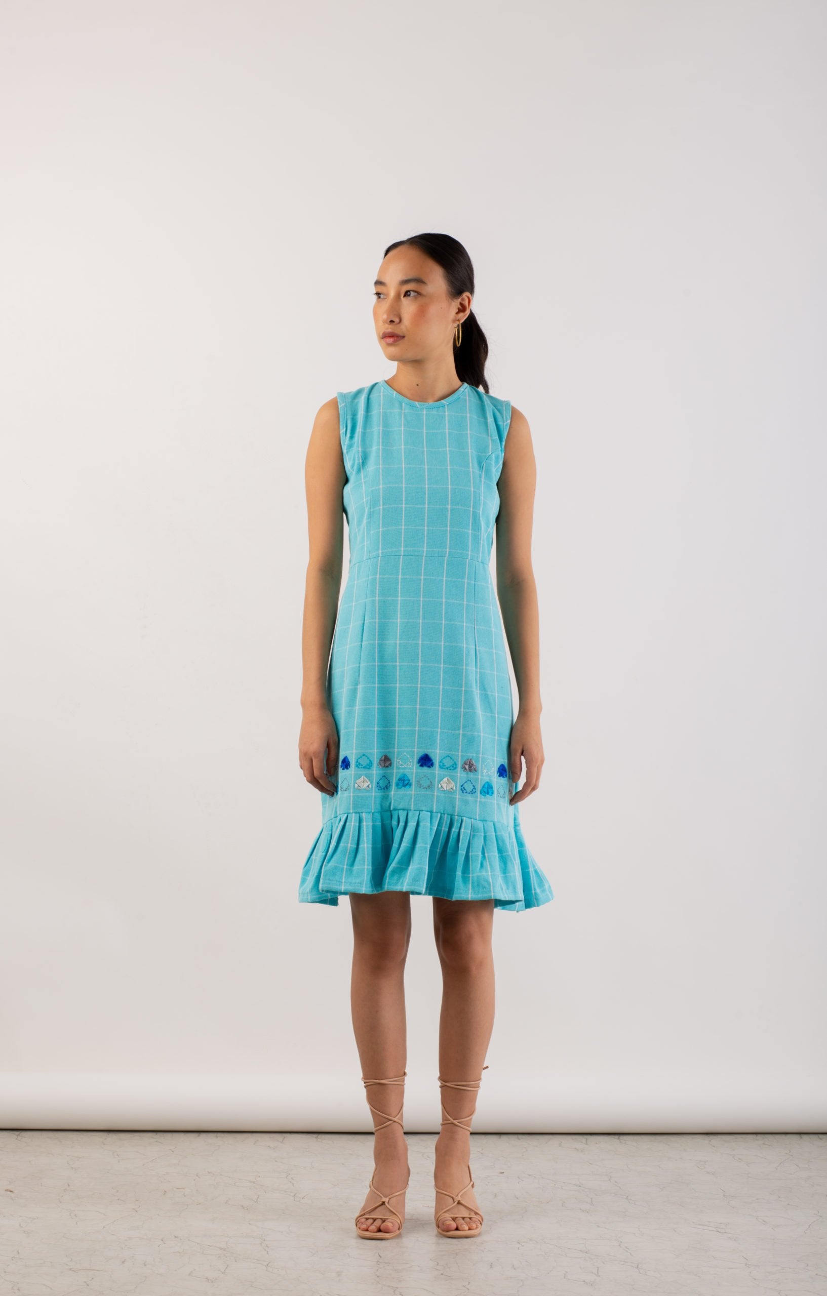 Monochrome Geometric Fish Motif Dress