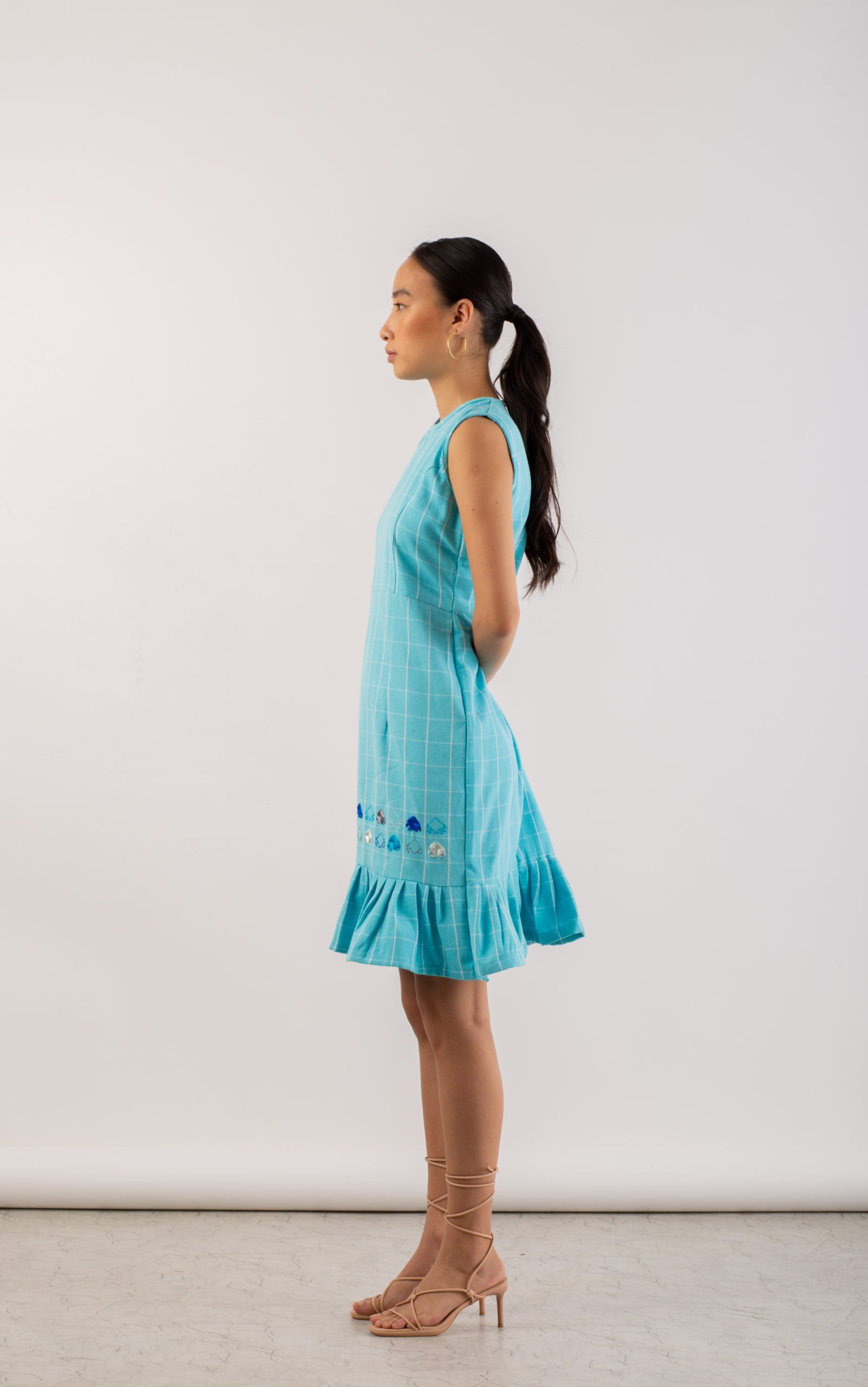 Monochrome Geometric Fish Motif Dress