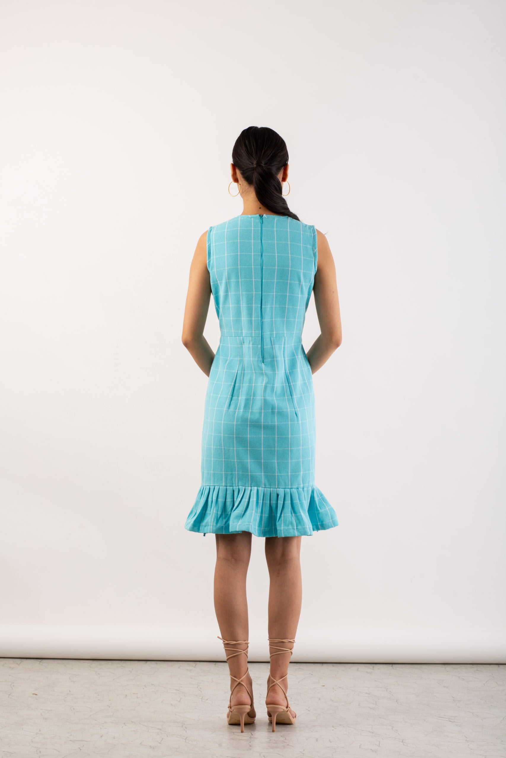 Monochrome Geometric Fish Motif Dress
