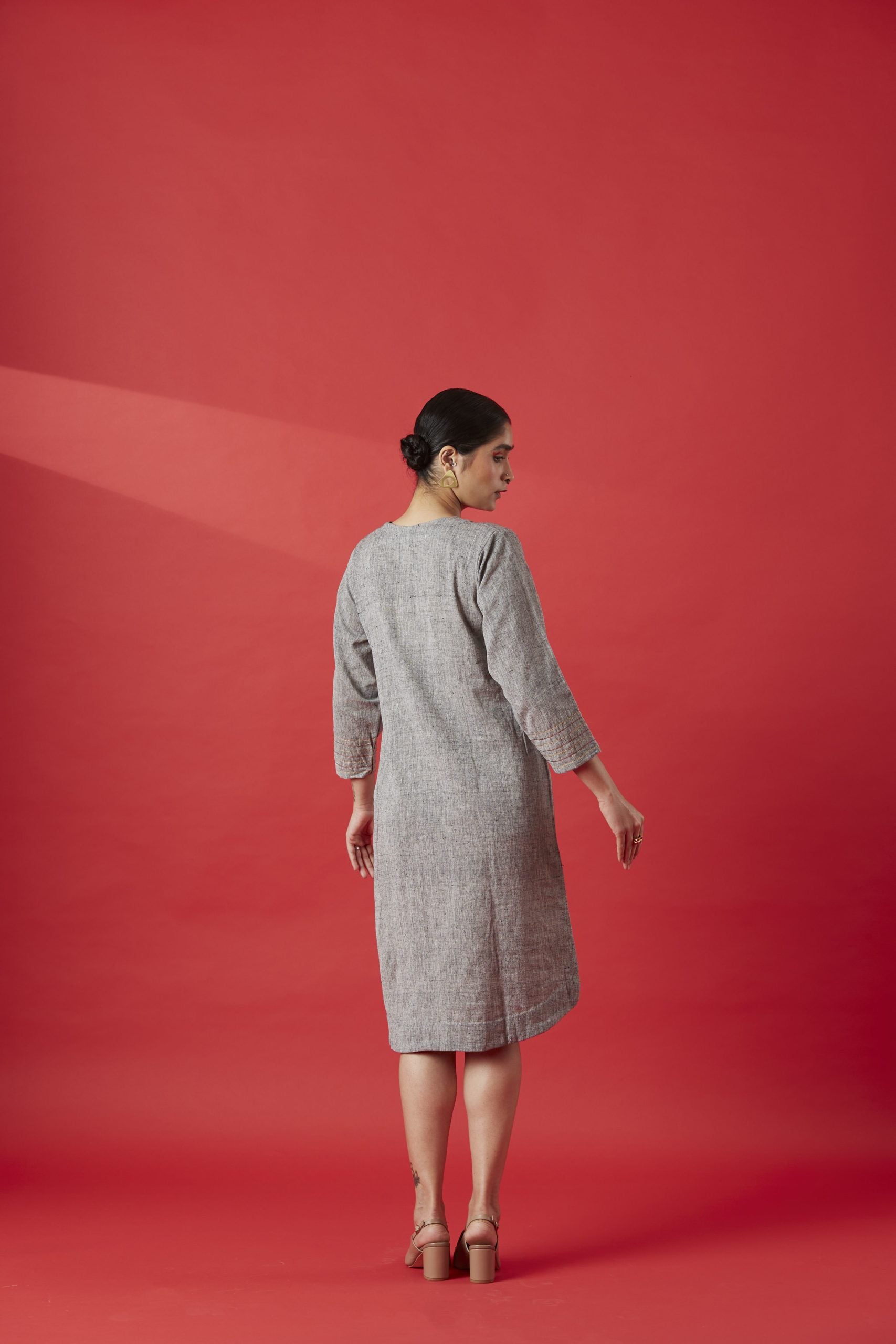 Khaddar Kurta Dress – Grey