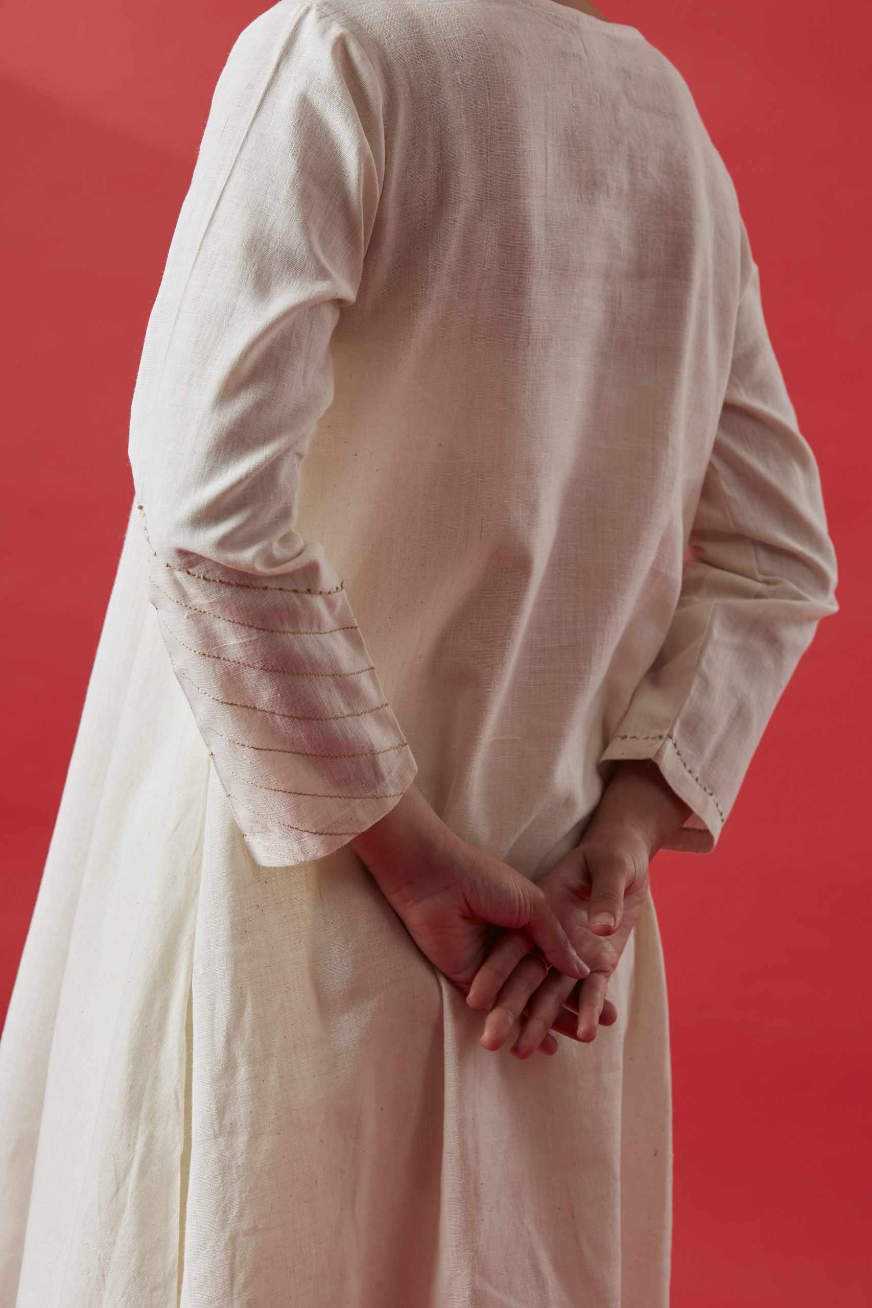 Asymmetrical Flowy Kurta Set with Dhoti