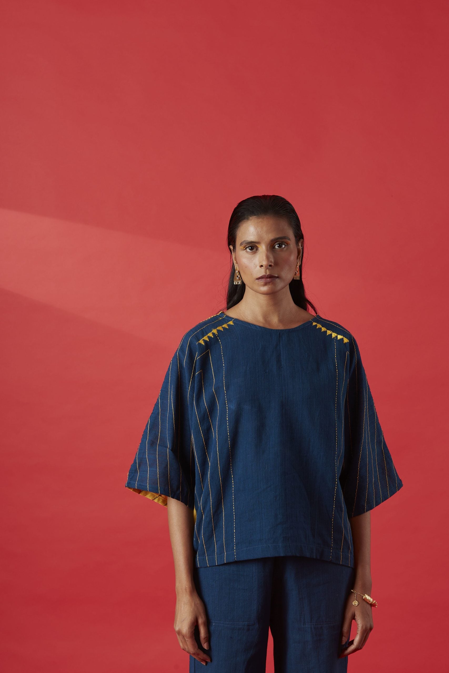 Trikon Reversible Cotton Kaftan Top