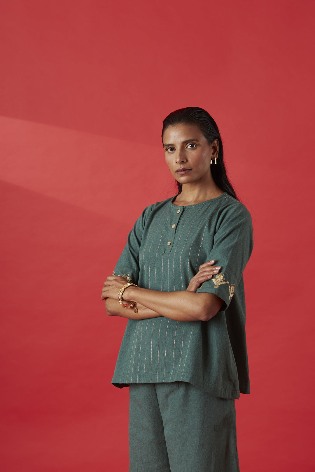 Olive Green Recycled Cotton Co-ord Set