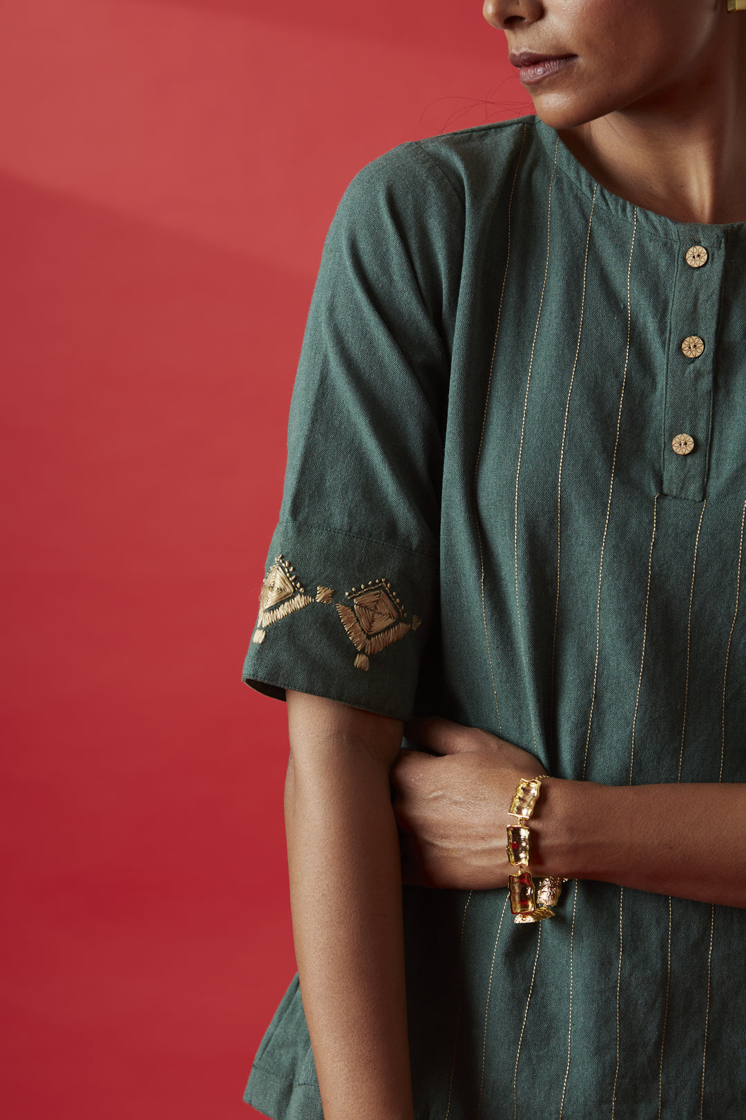 Olive Green Recycled Cotton Co-ord Set
