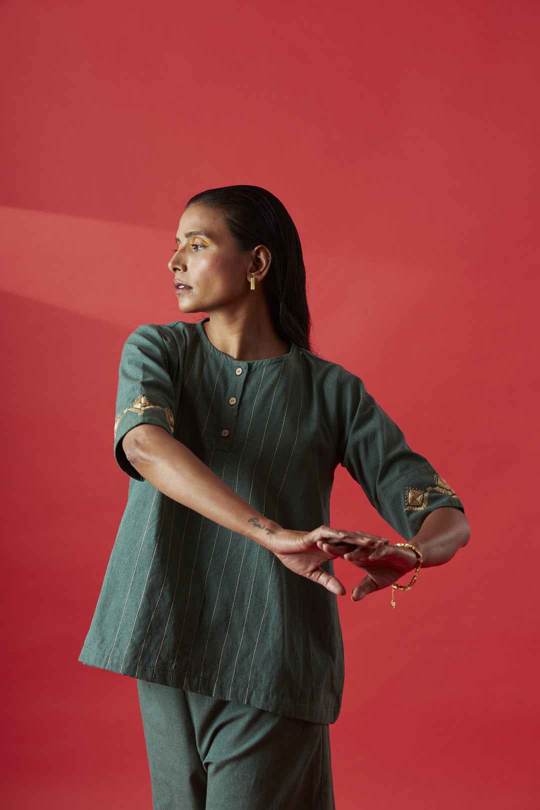 Olive Green Recycled Cotton Co-ord Set