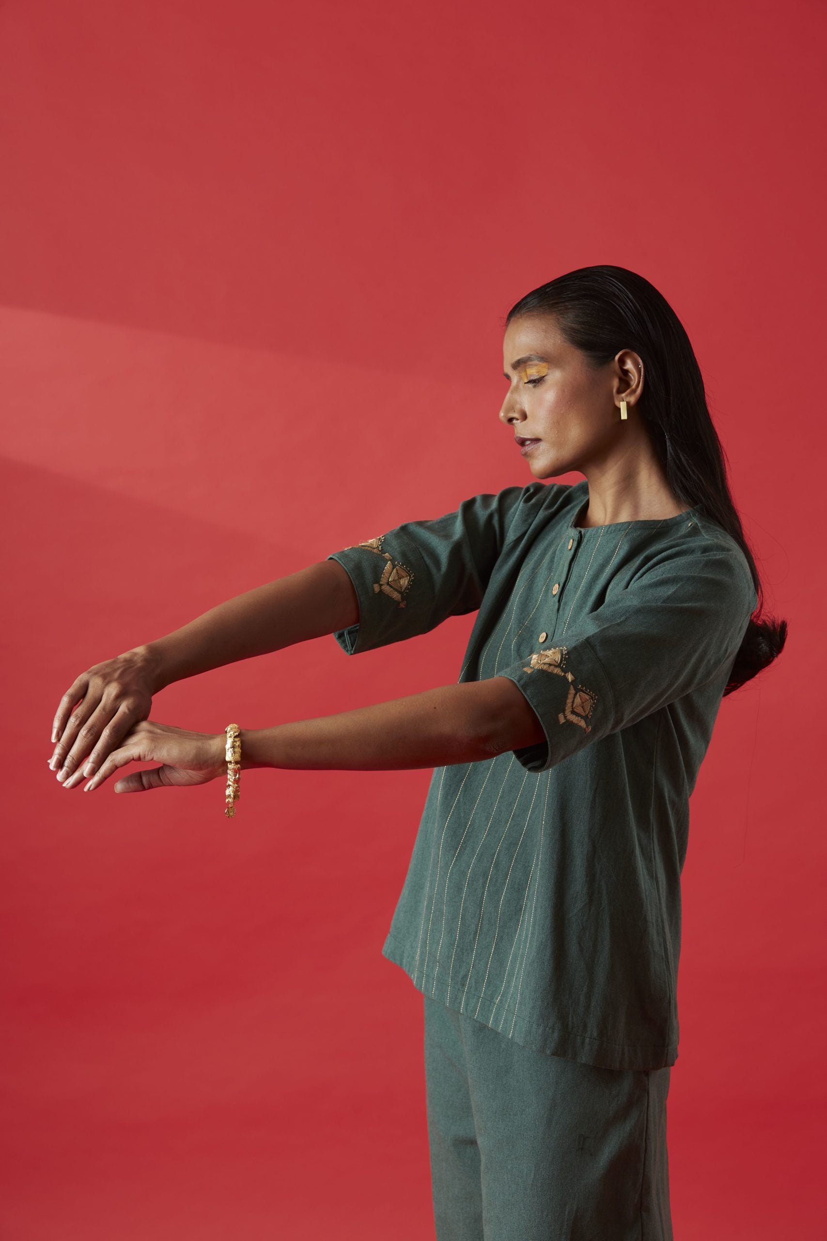 Olive Green Recycled Cotton Top