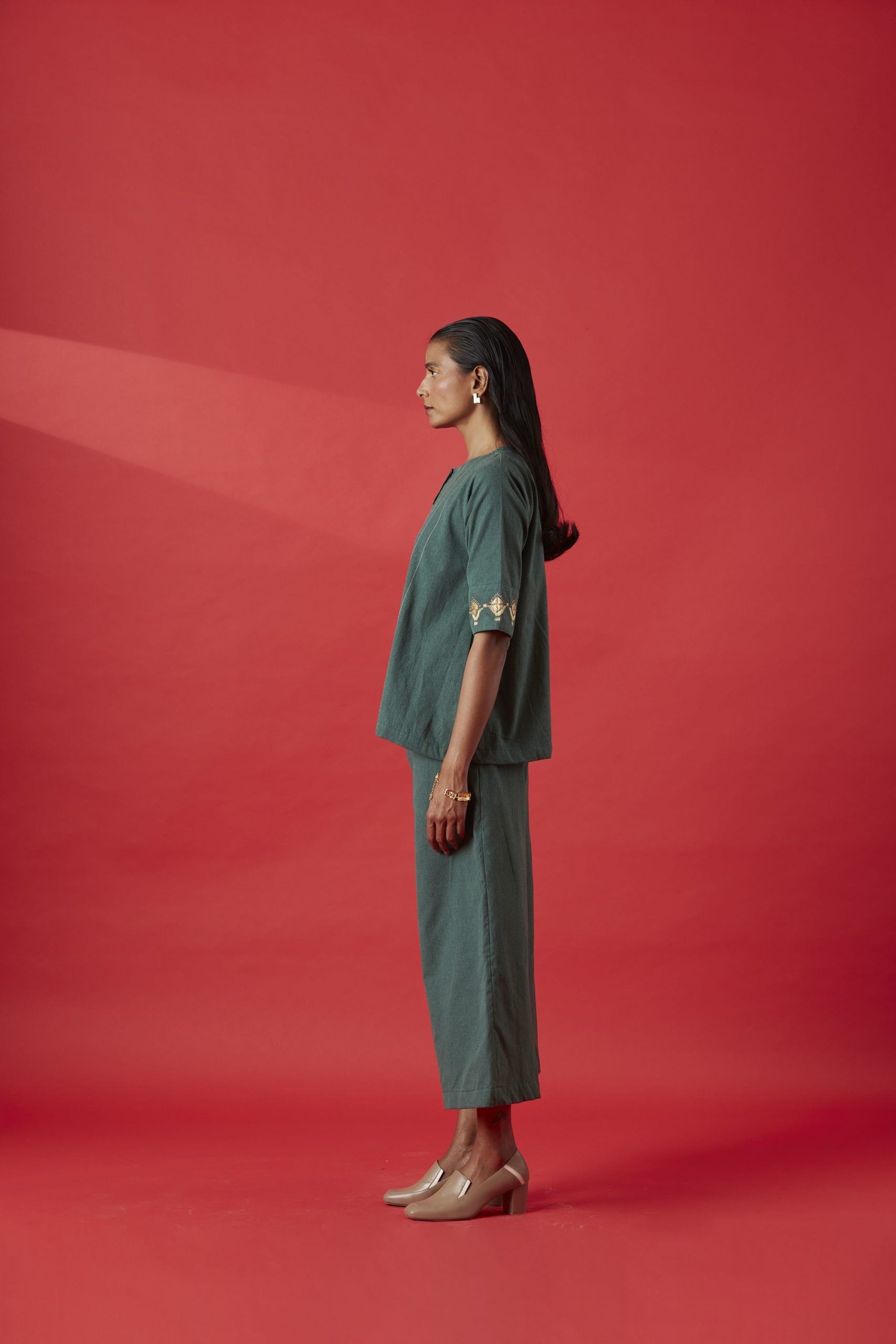 Olive Green Recycled Cotton Top
