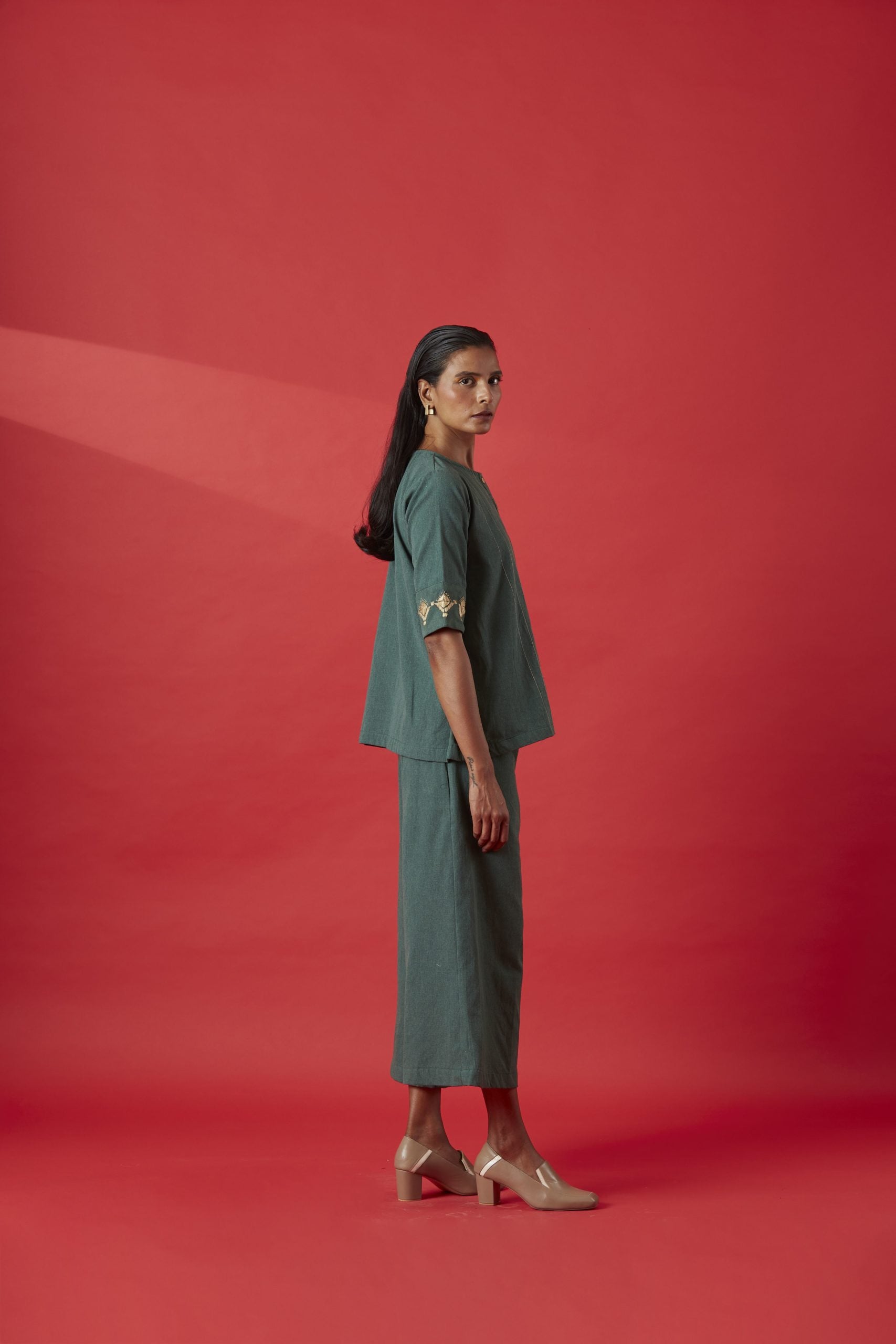 Olive Green Recycled Cotton Top