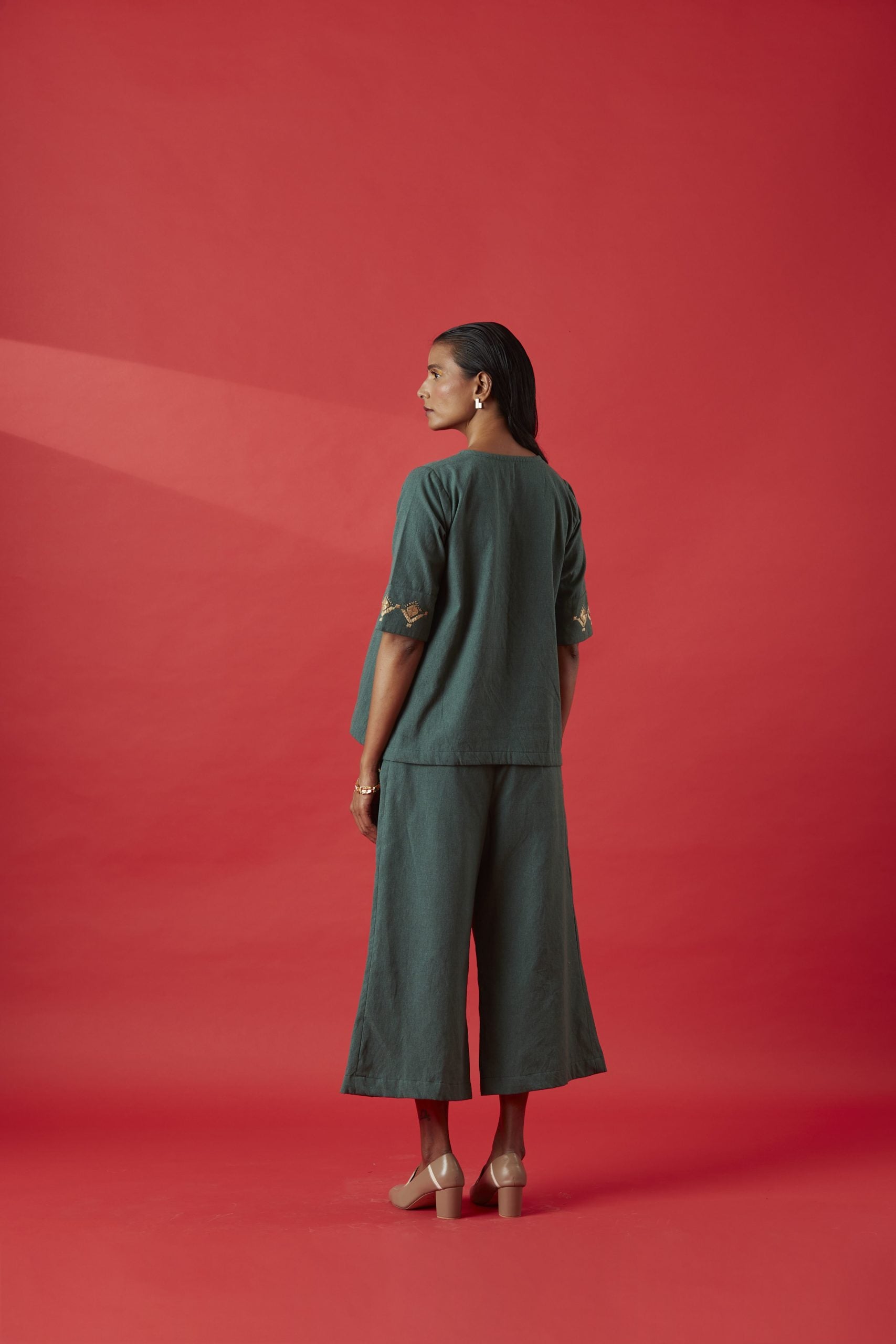 Olive Green Recycled Cotton Top