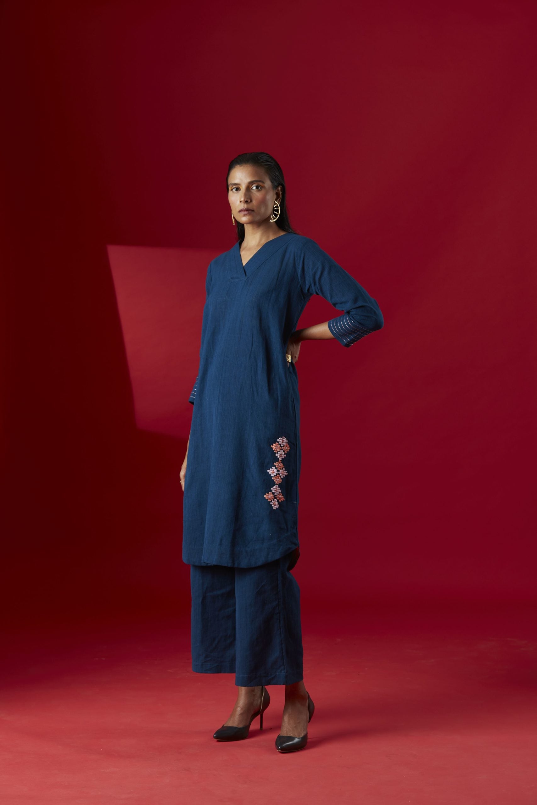 Khaddar Kurta Dress – Grey