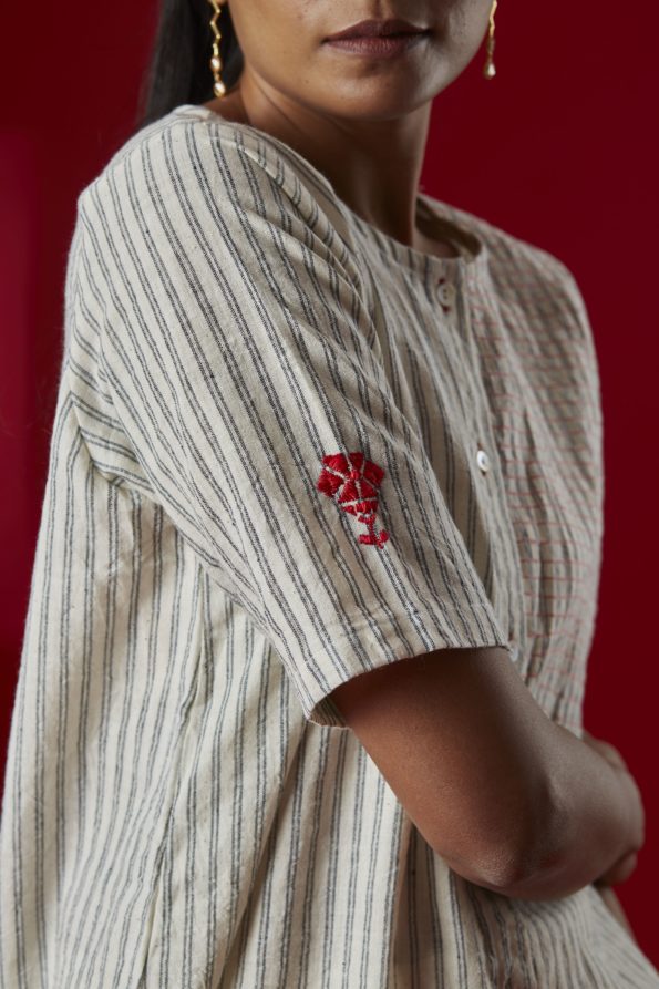 Phulkari on Sleeve Cotton Top