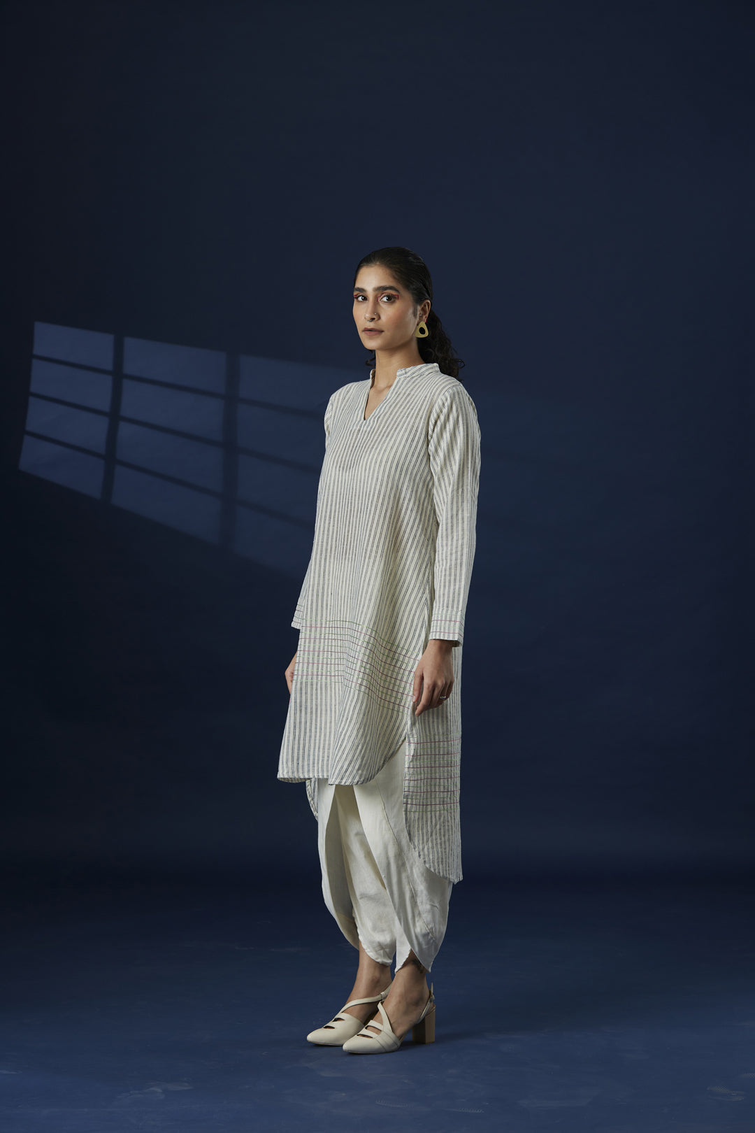 Rani Pink Phulkari Cotton Long Kurta