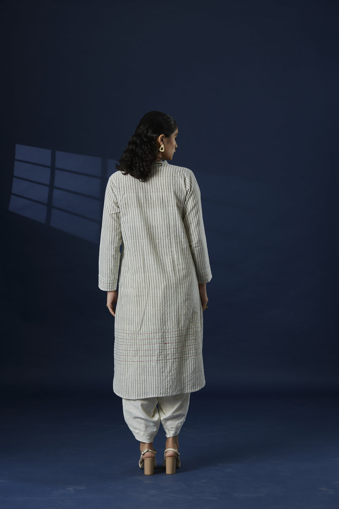 Rani Pink Phulkari Cotton Long Kurta