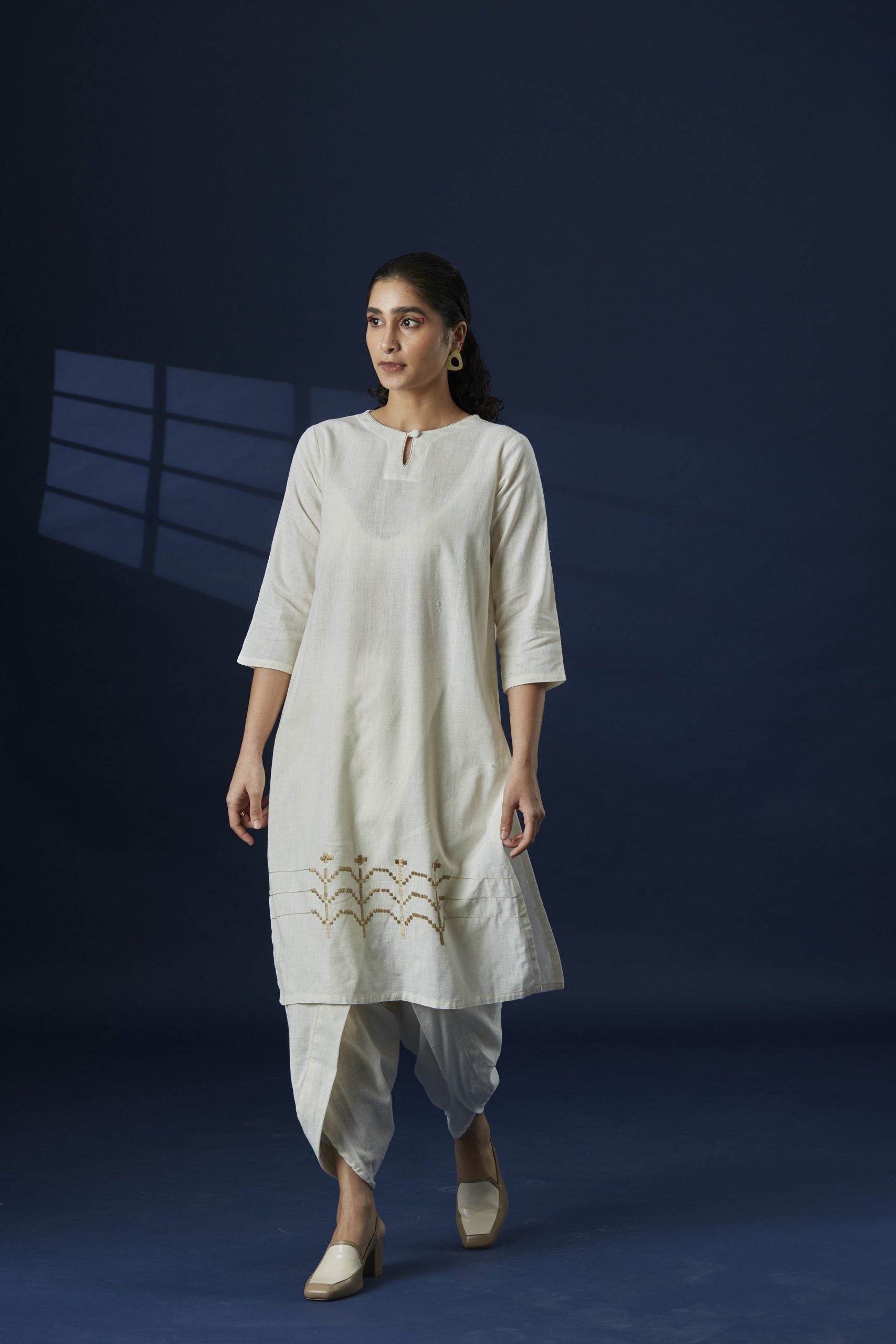 Red Geometric Jaal Kurta