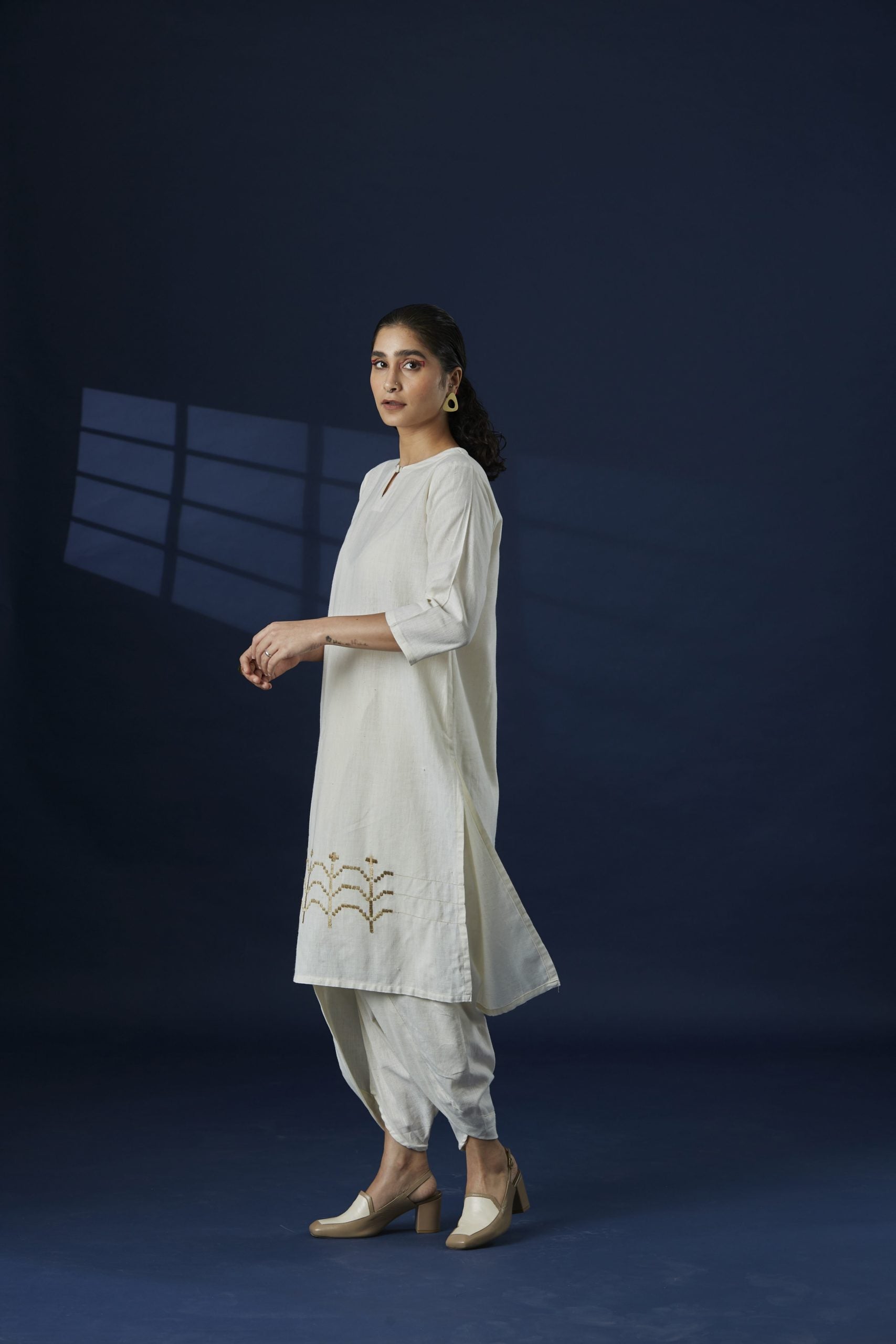Red Geometric Jaal Kurta