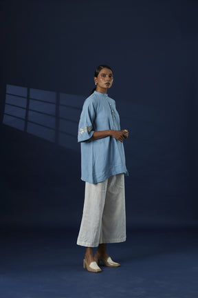 Blue Khaddar Cotton kurta