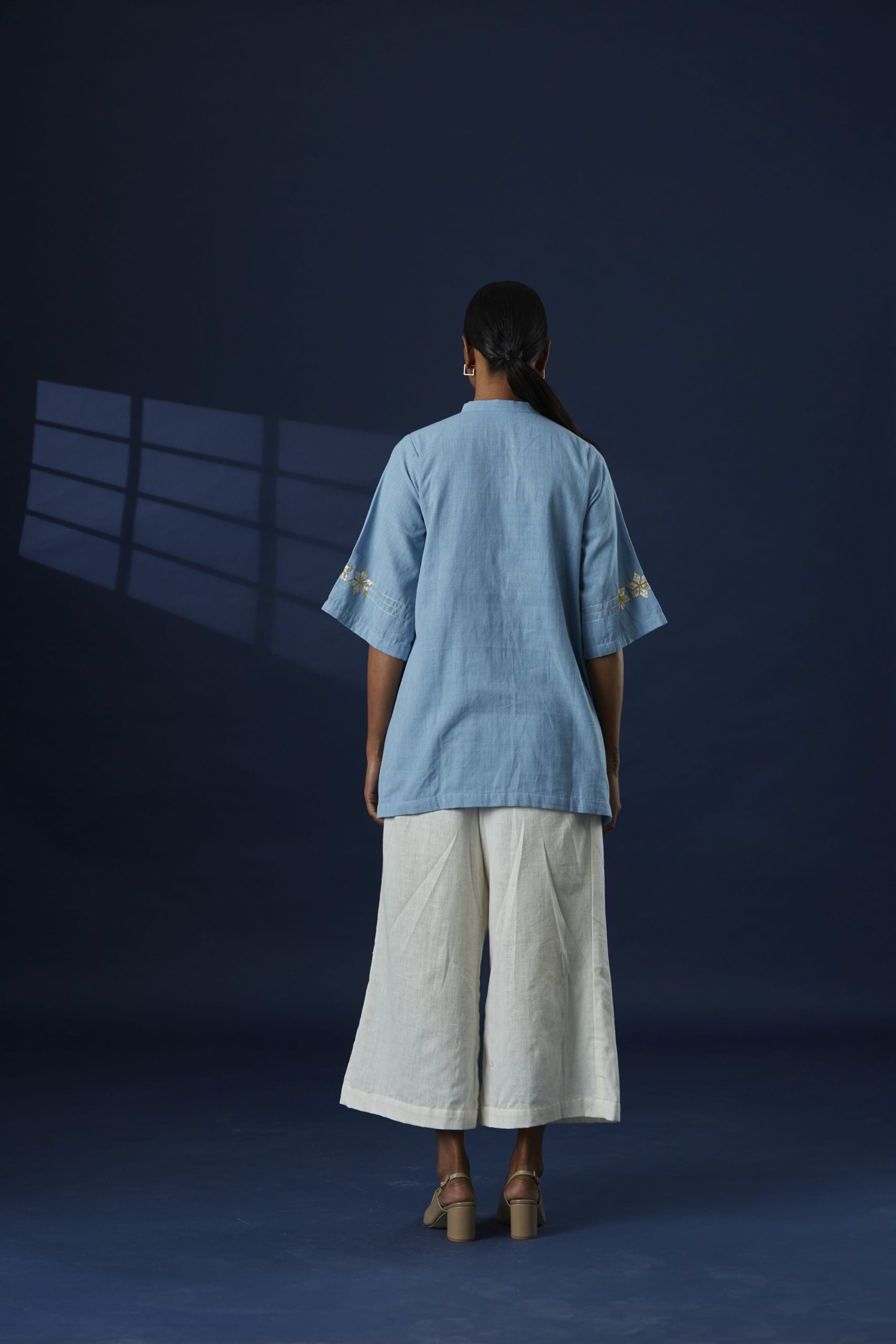 Blue Khaddar Cotton kurta Set