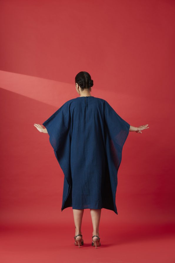 Indigo Kaftan Dress – Cotton