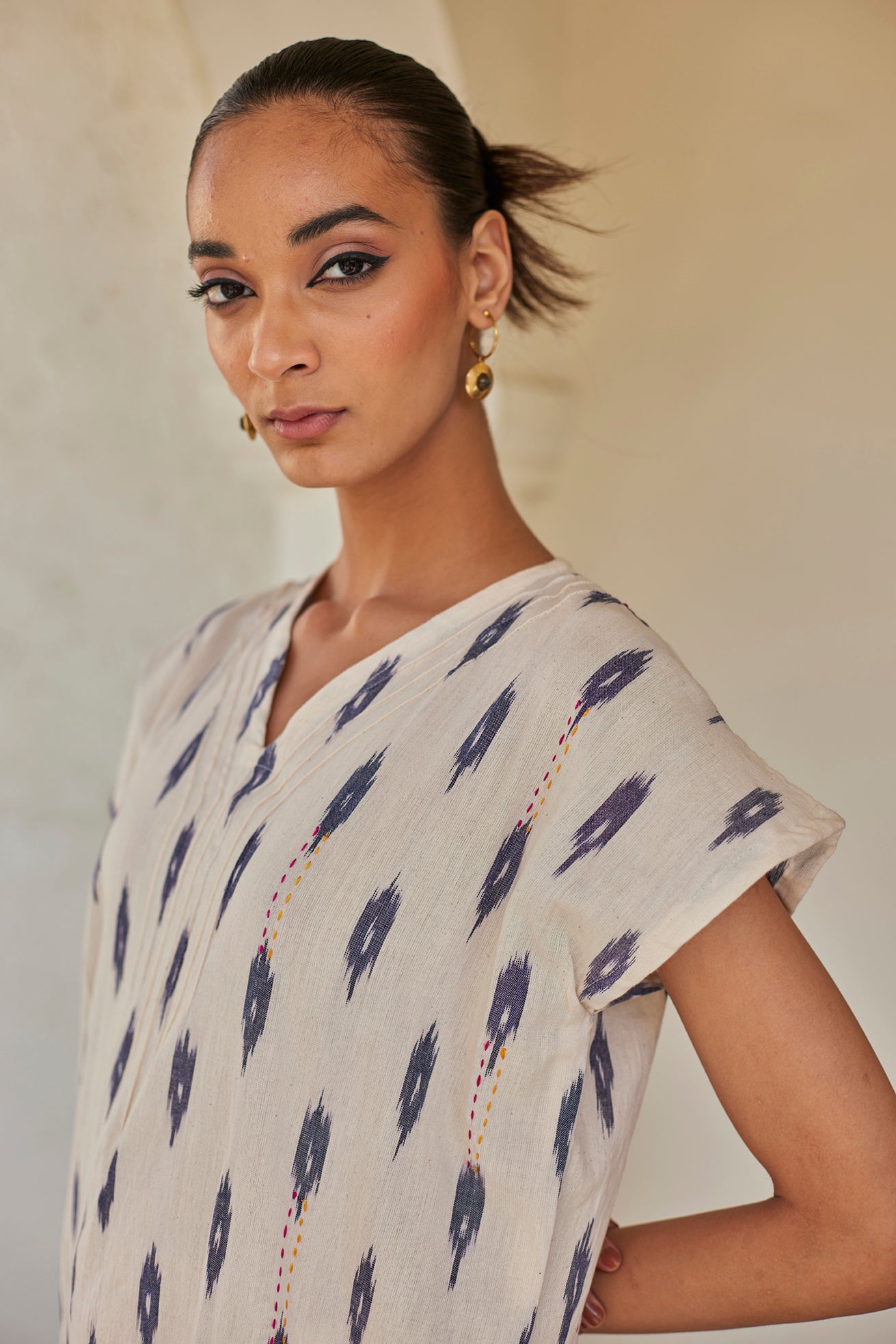 Blue Ikat Kaftan