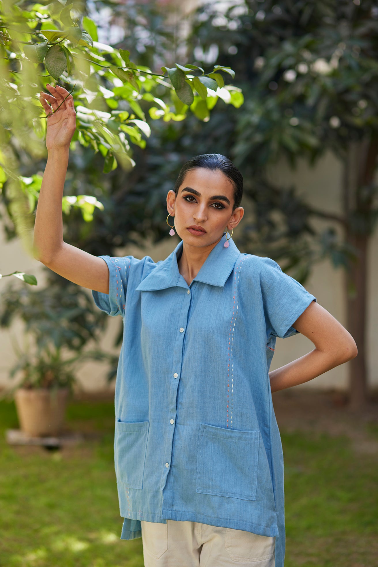 Light Blue Shirt Top