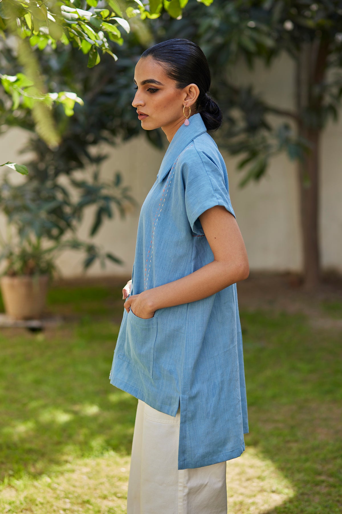 Light Blue Shirt Top