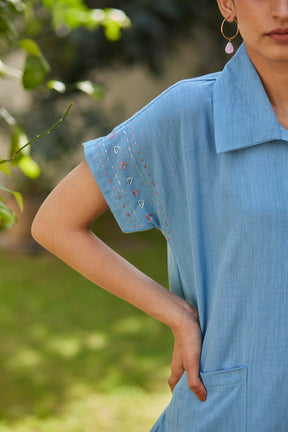 Light Blue Shirt Top