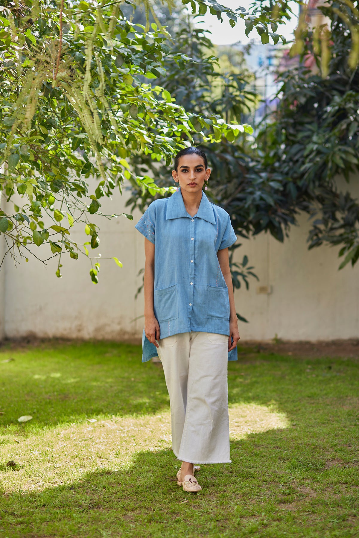 Light Blue Shirt Top