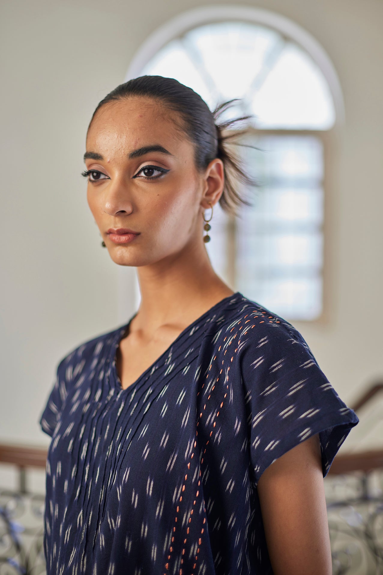 Relaxed Fit Dark Blue Kaftan