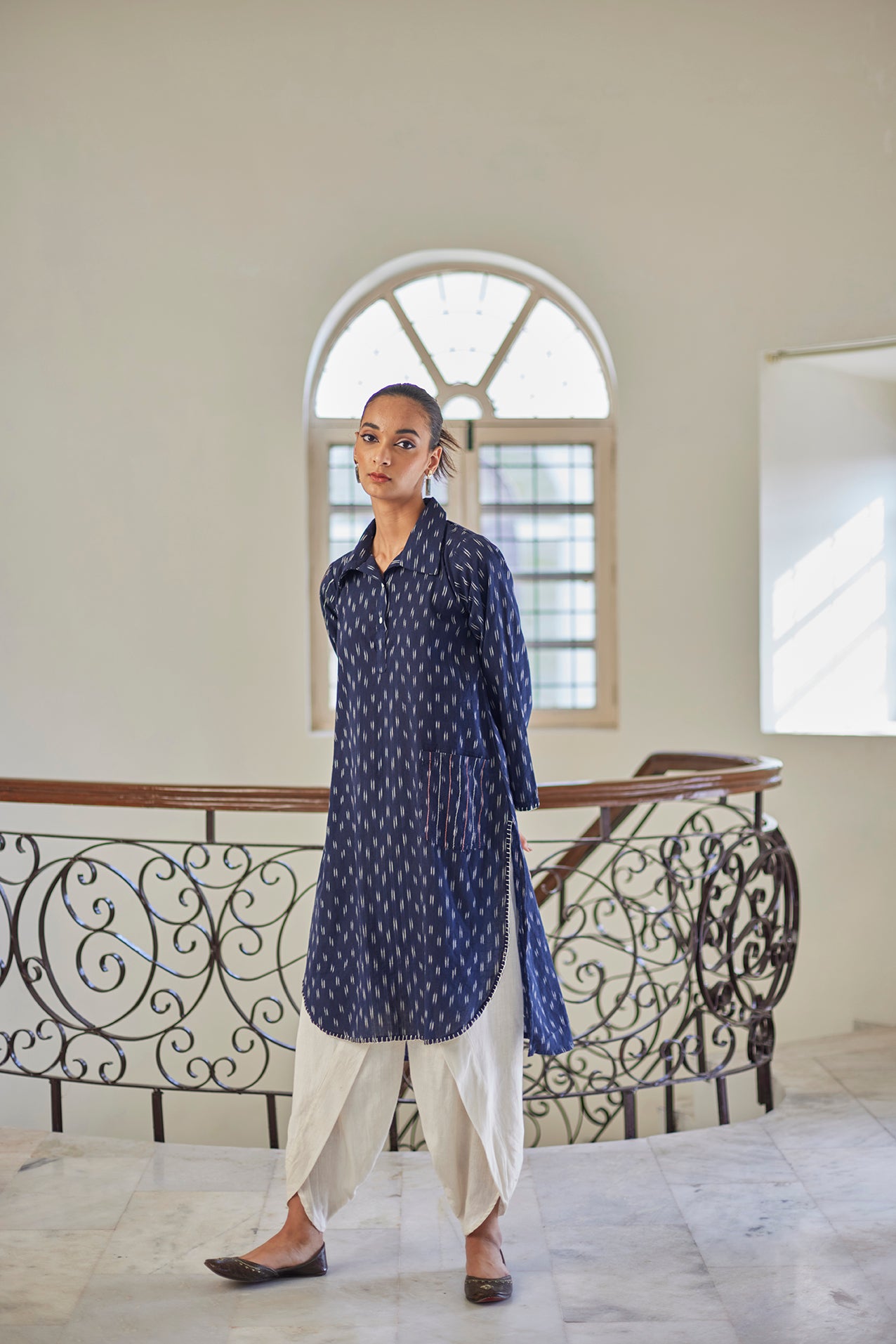 Phulkari on Ikat Kurta