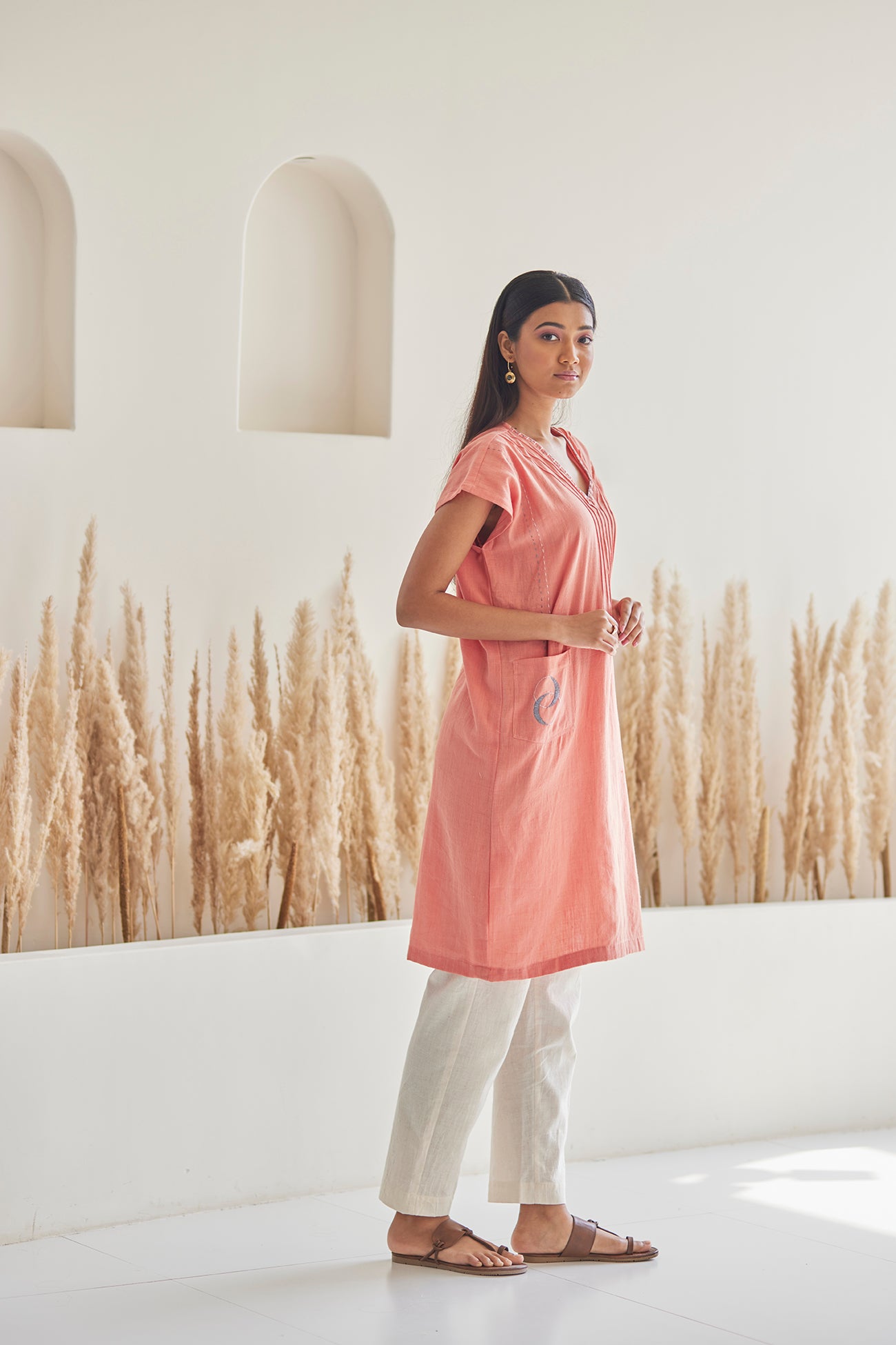 Peach Cotton Kaftan