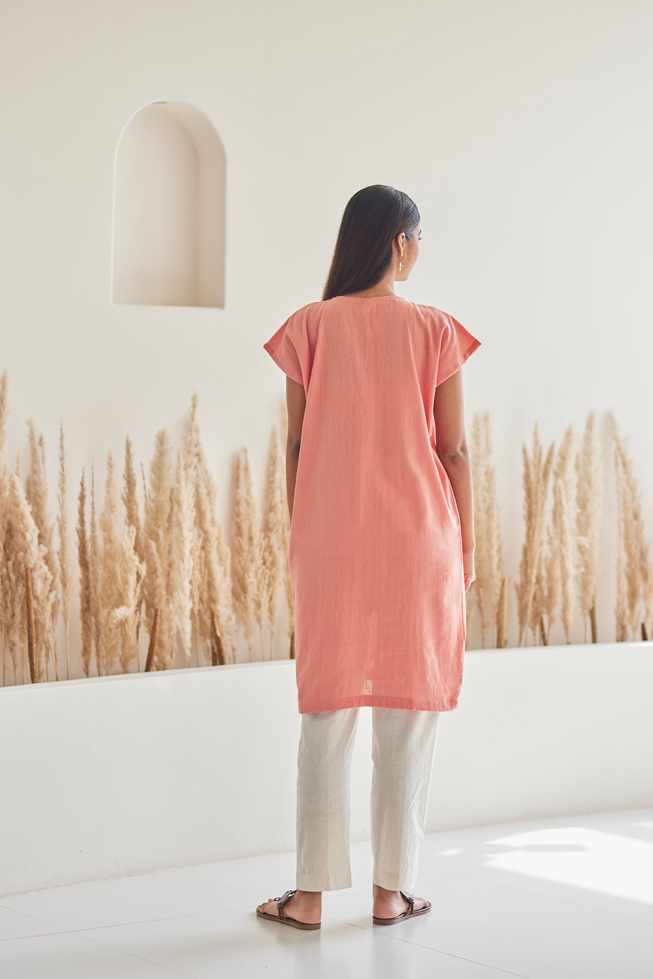 Peach Cotton Kaftan