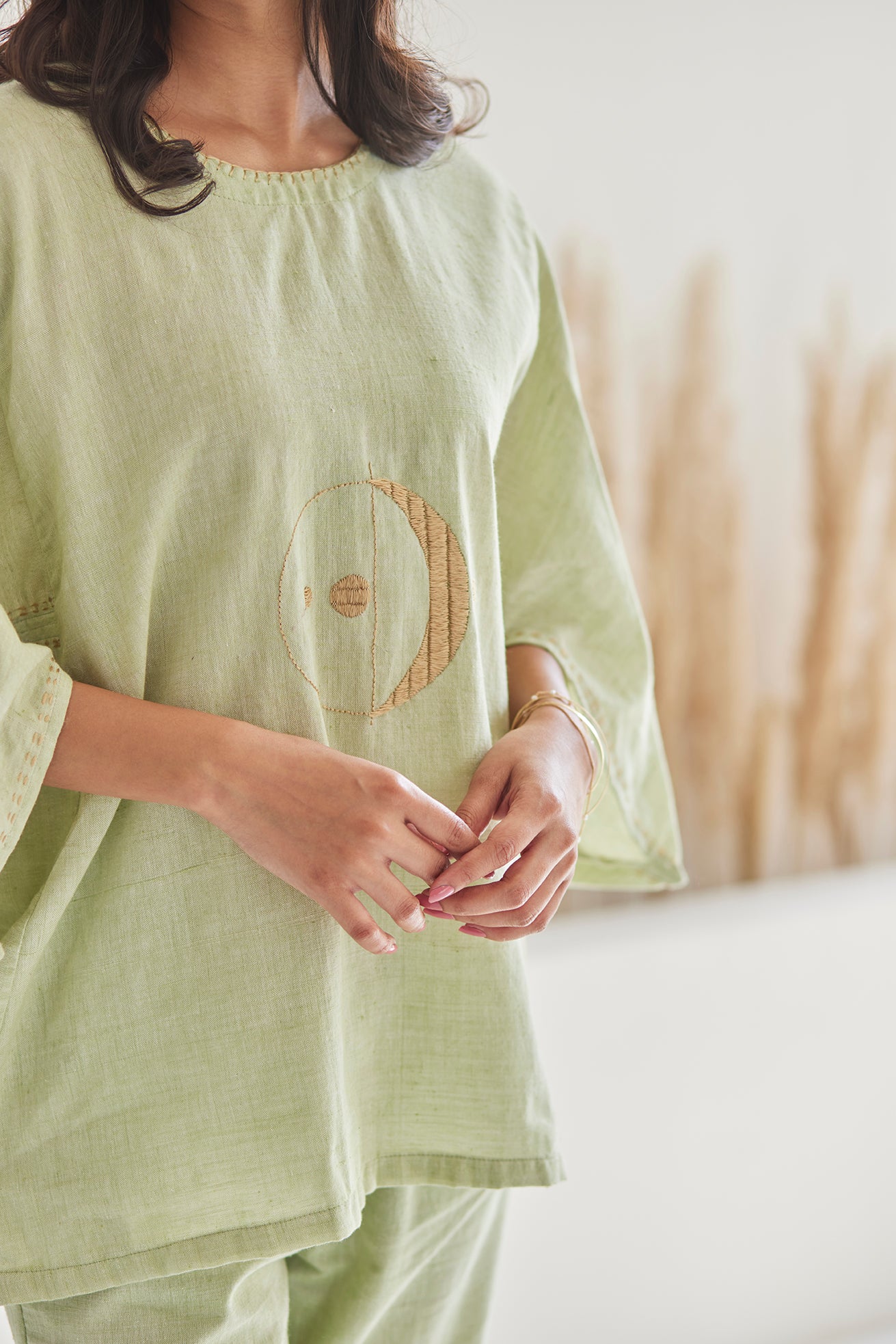 Pista Green Relaxed Fit Top